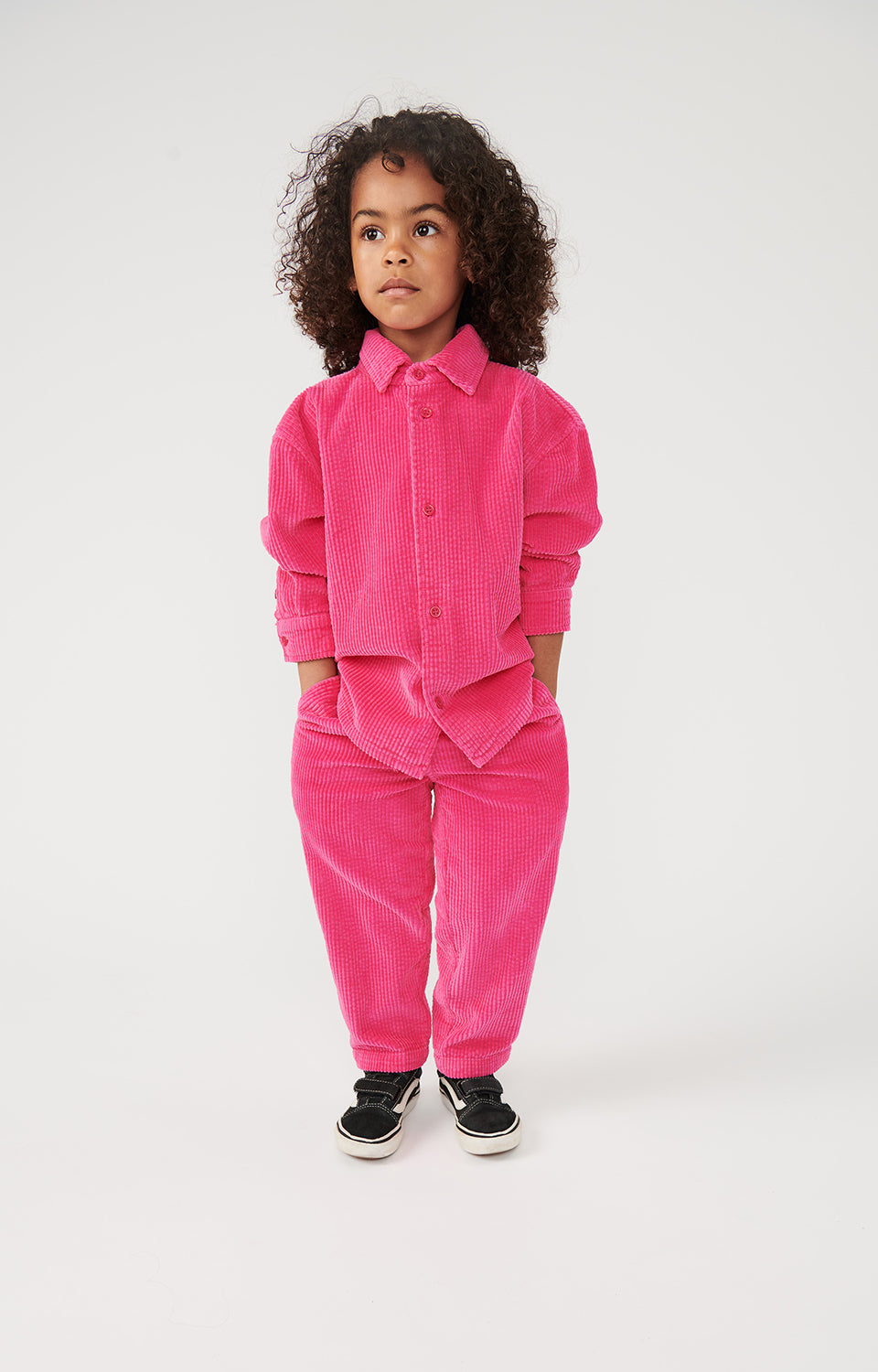 Boys & Girls Fluo Pink Corduroy Trousers