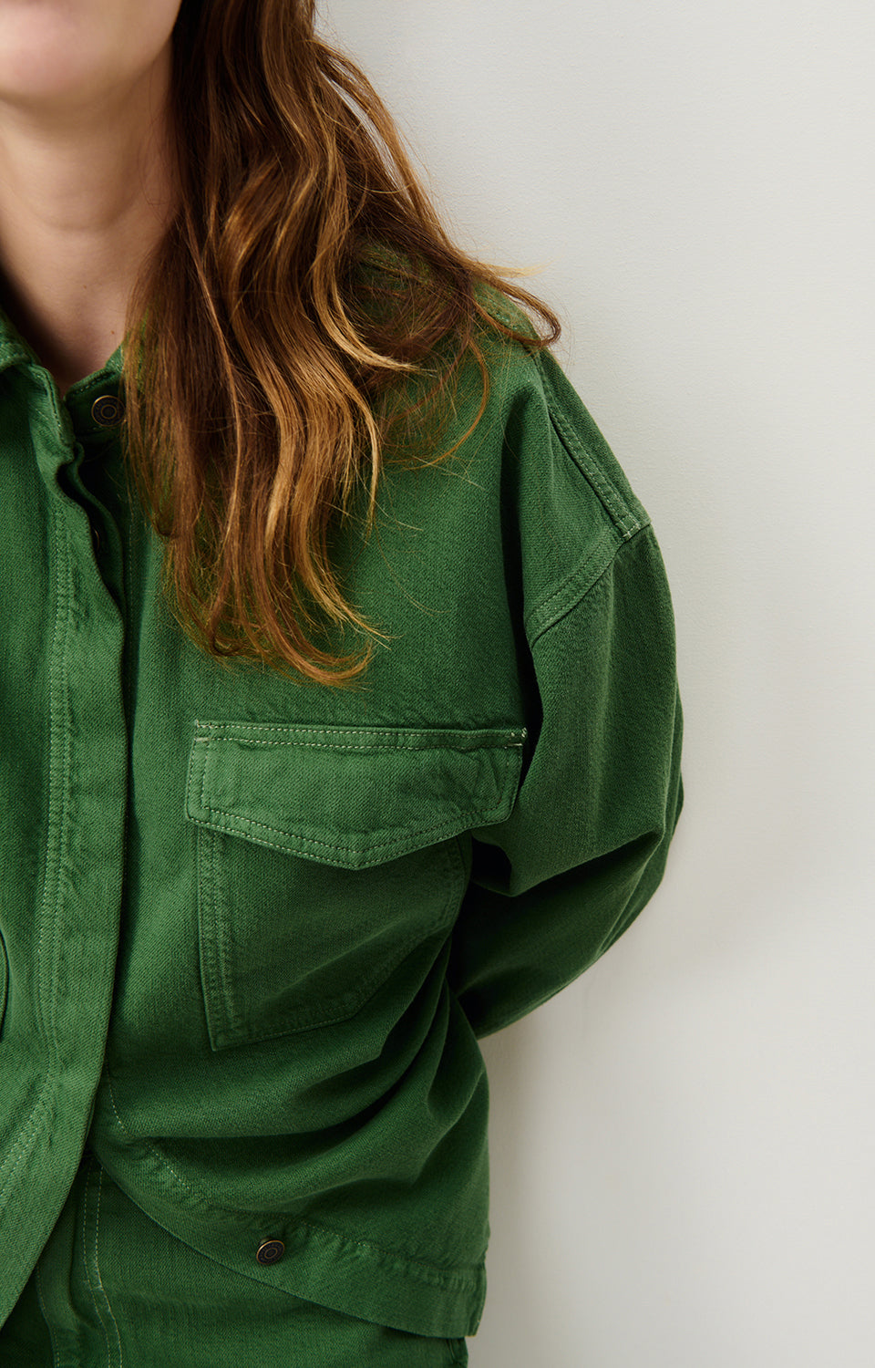 Women Green Cotton Shirt