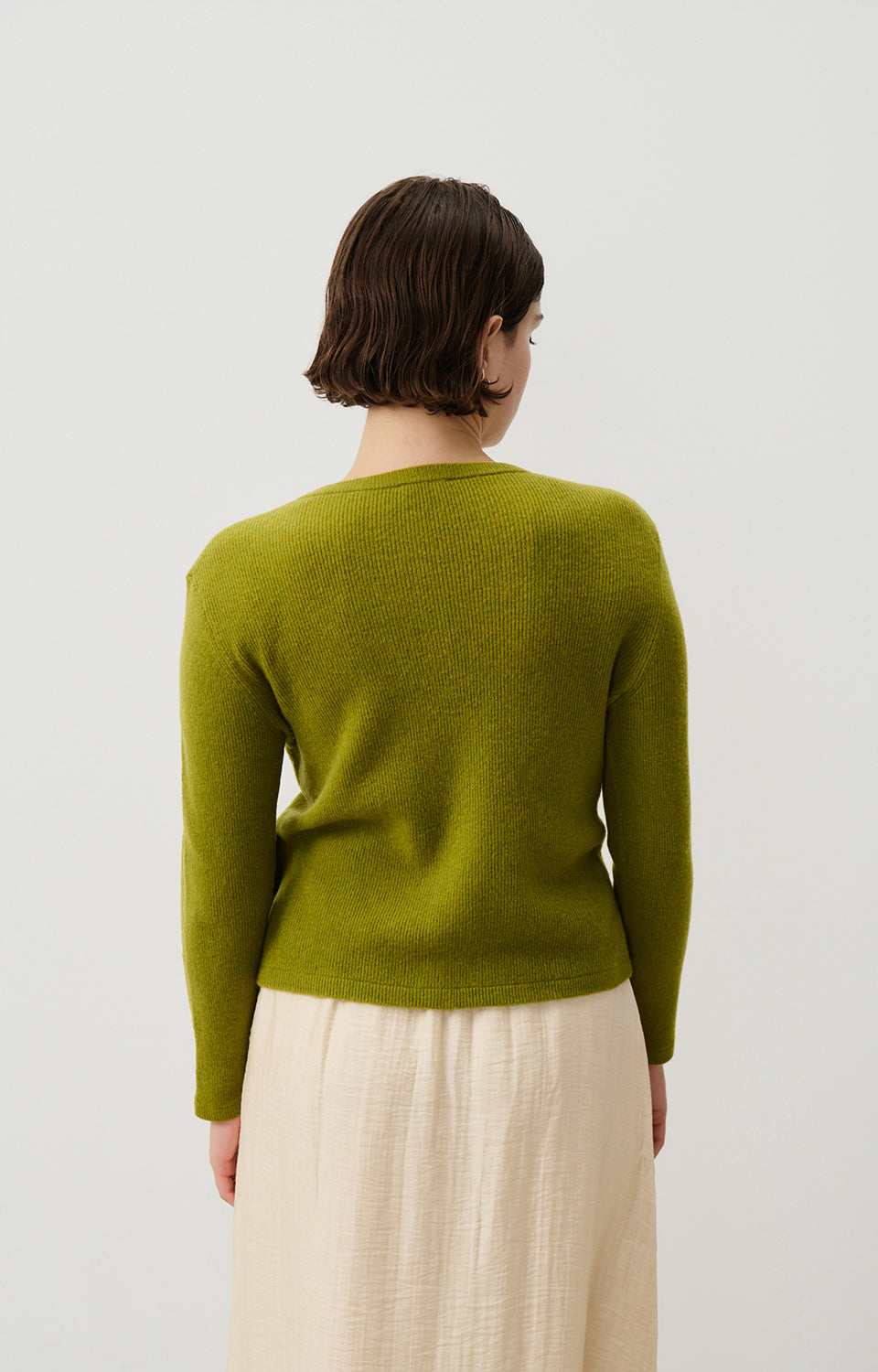 Women Olive Wool Cardigan