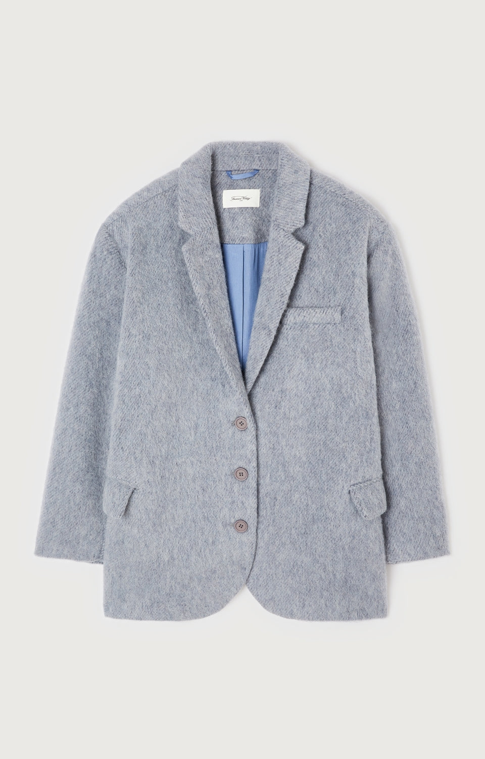 Women Grey Blue Wool Coat