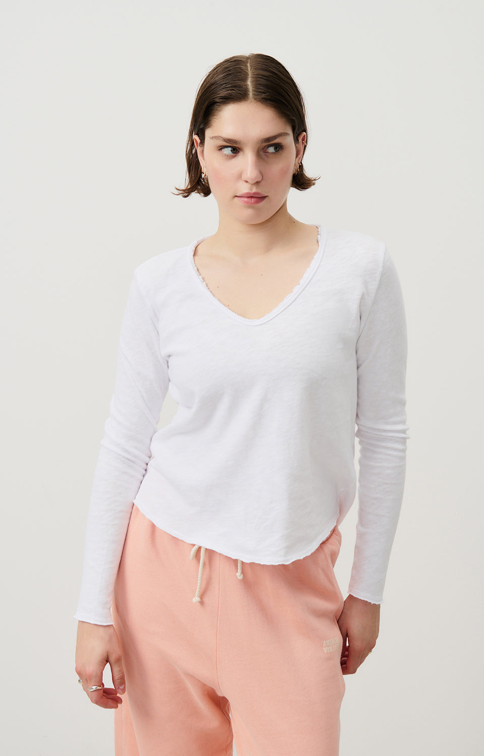 Women White Cotton T-Shirt