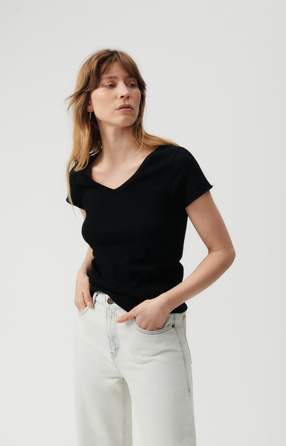 Women Black Cotton T-Shirt