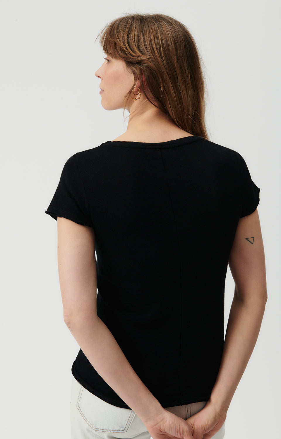 Women Black Cotton T-Shirt