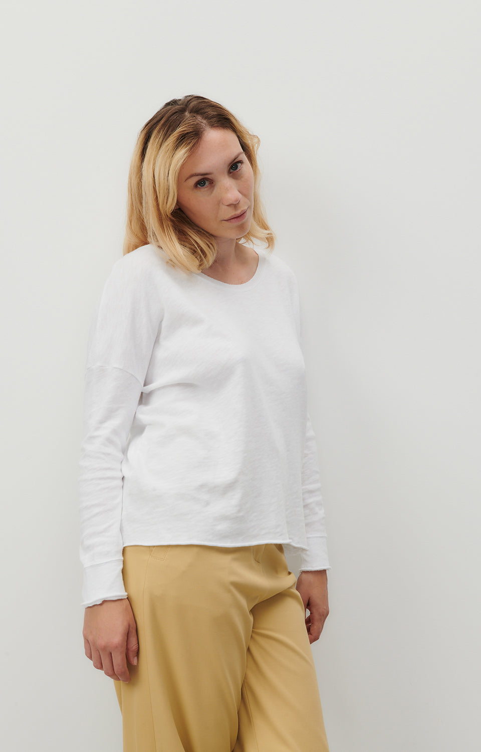 Women White Cotton T-Shirt