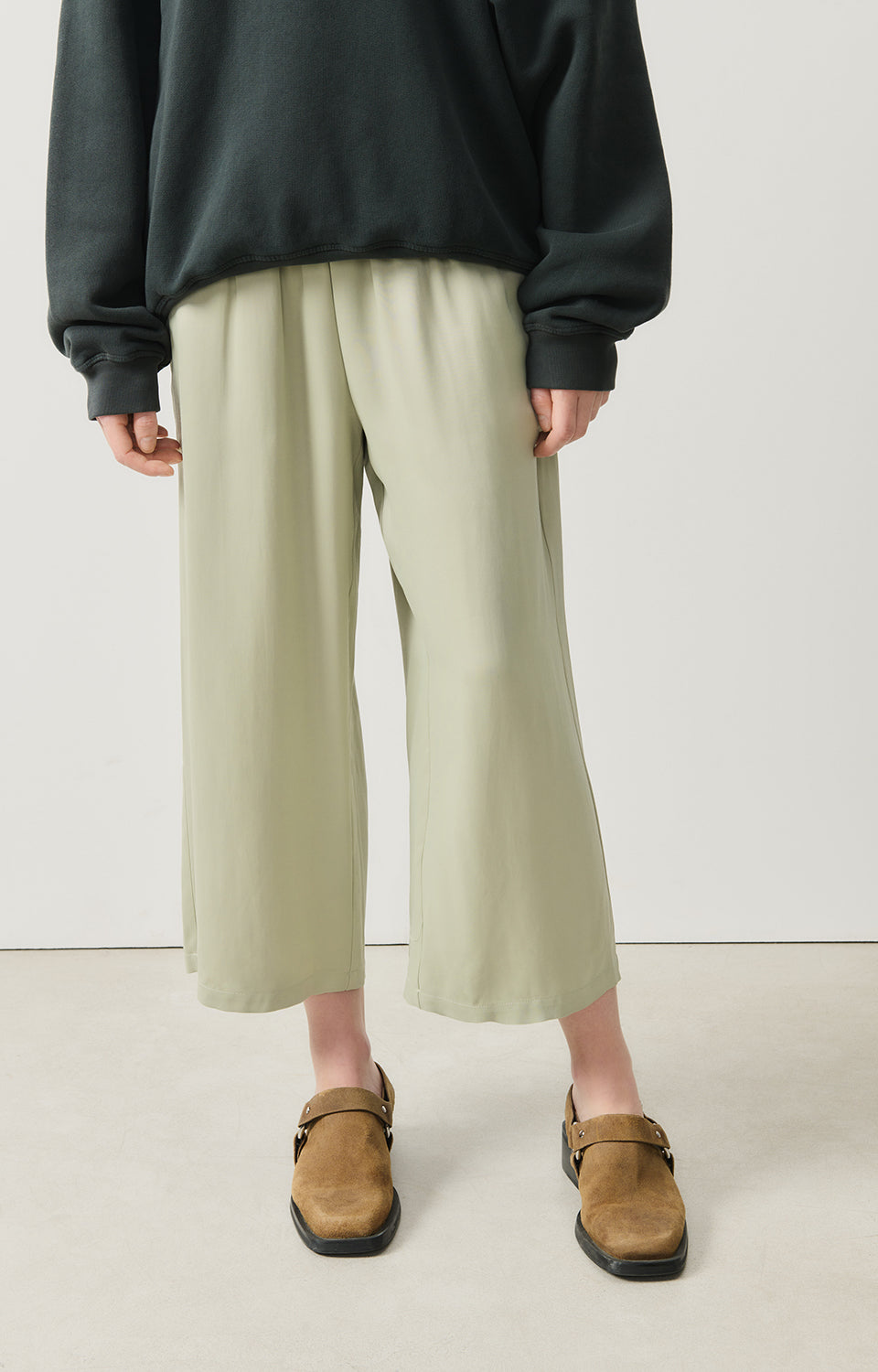 Women Light Green Trousers