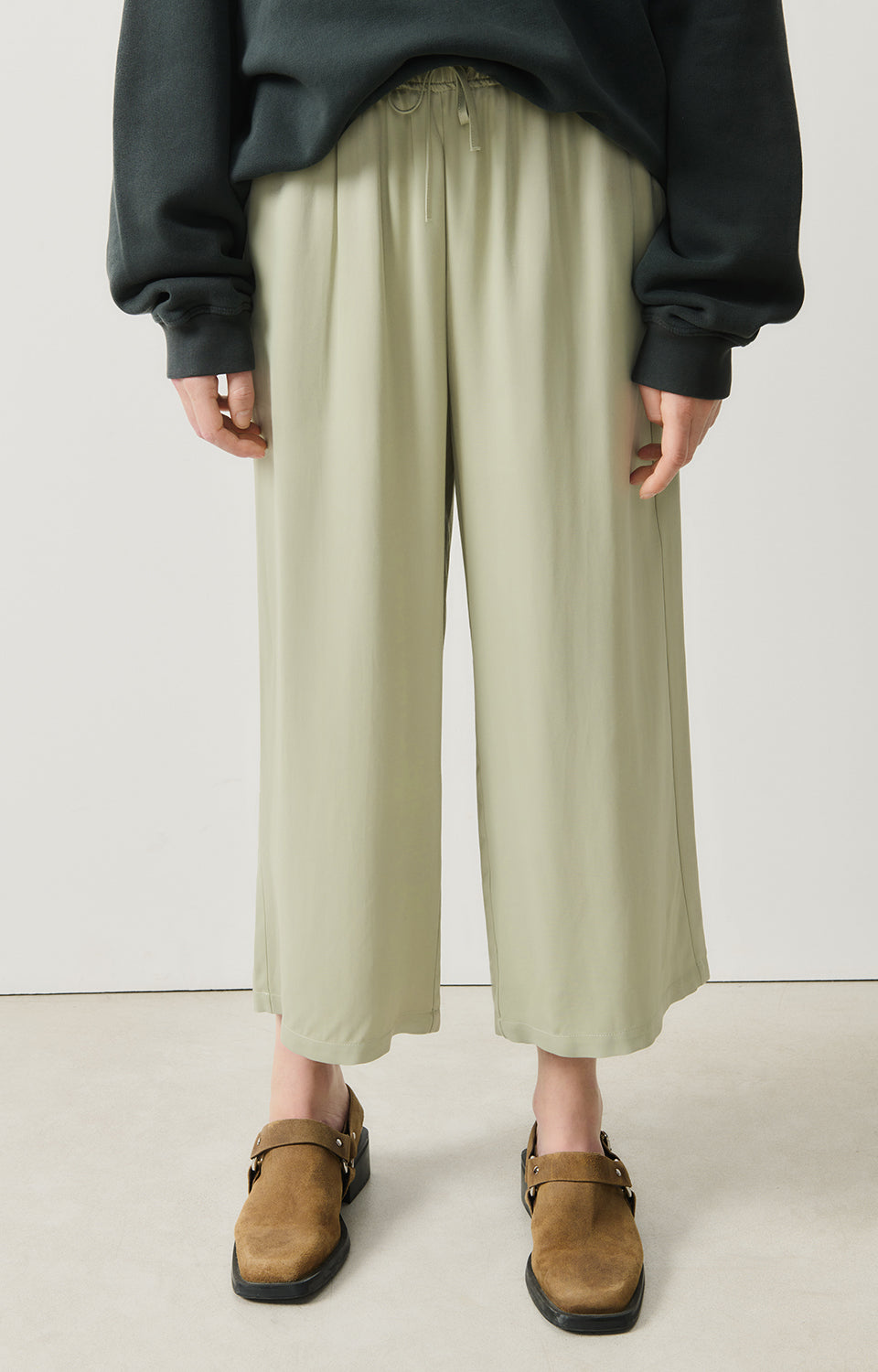 Women Light Green Trousers