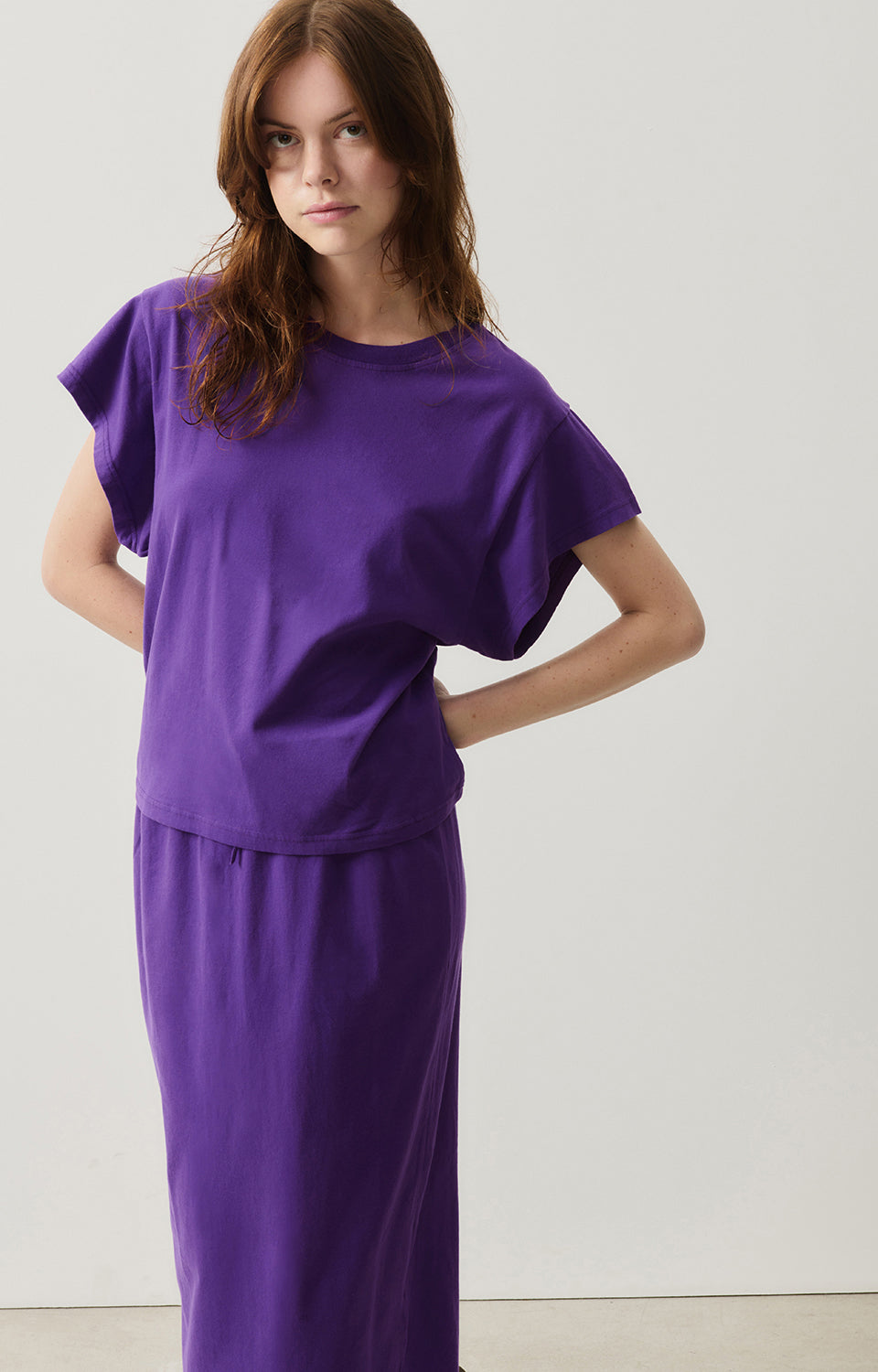 Women Purple Cotton T-Shirt