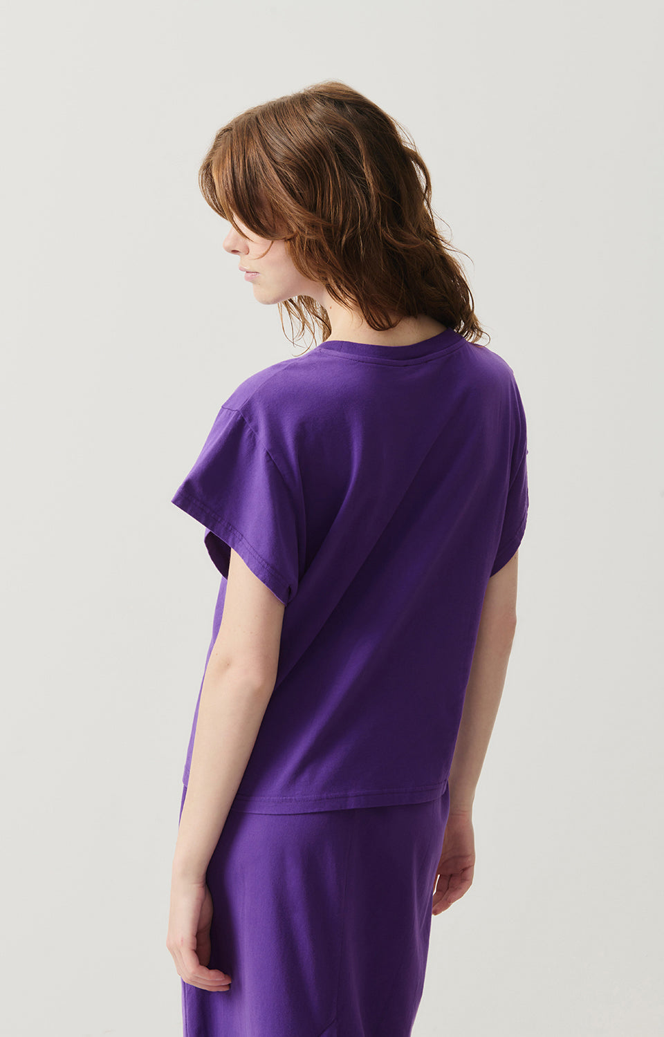 Women Purple Cotton T-Shirt