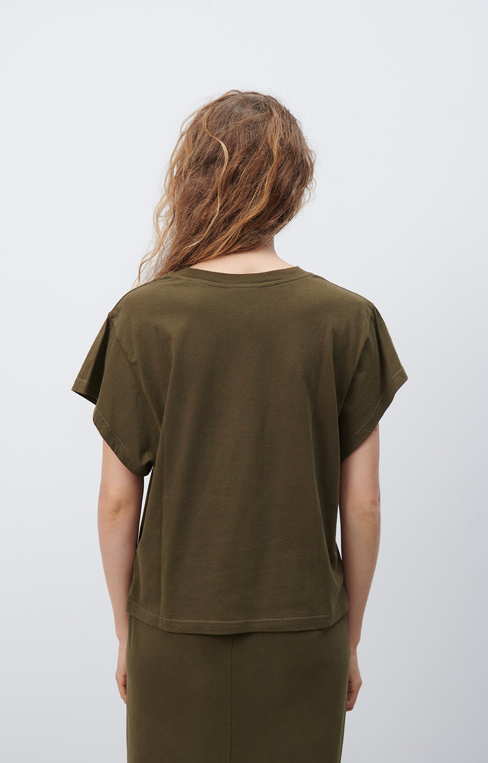 Women Olive Cotton T-Shirt