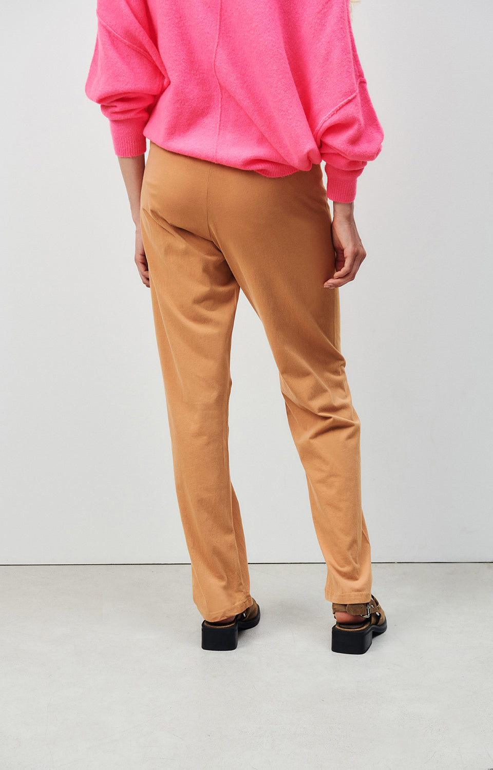 Women Orange Cotton Trousers