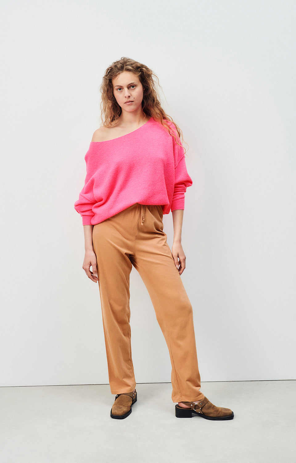 Women Orange Cotton Trousers