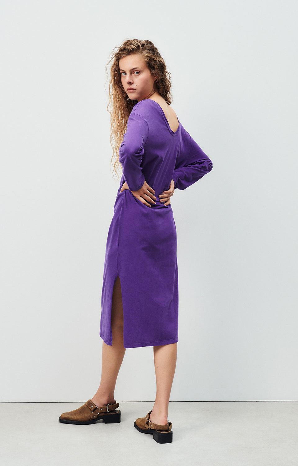 Women Purple Cotton Dress