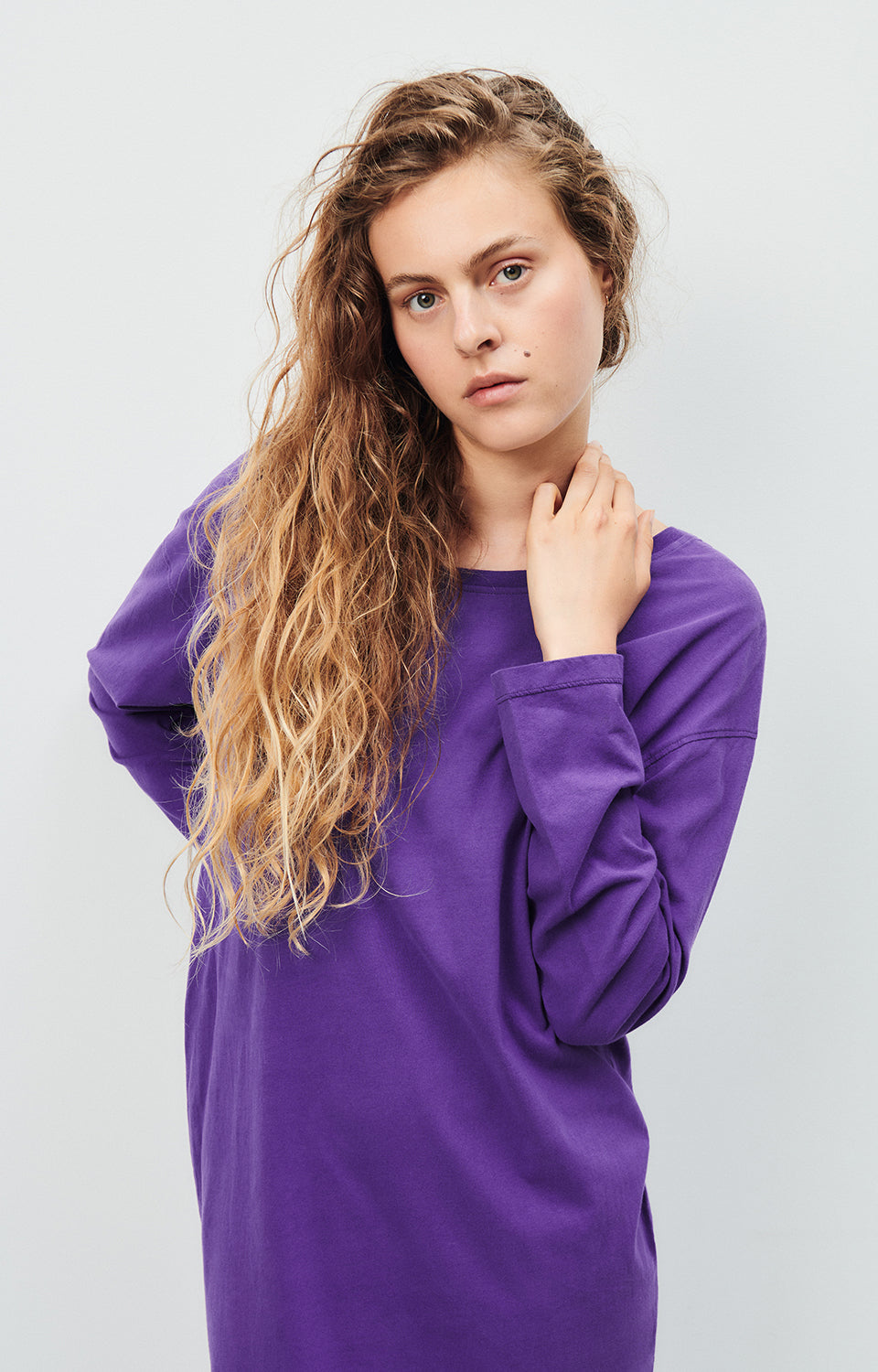 Women Purple Cotton Dress