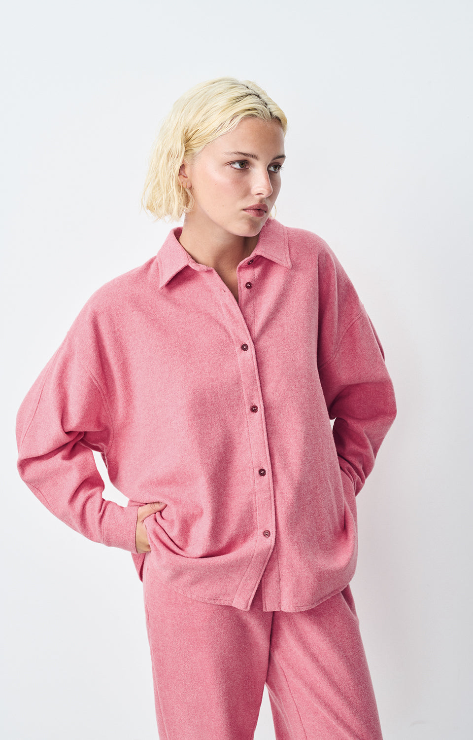 Women Pink Cotton Shirt