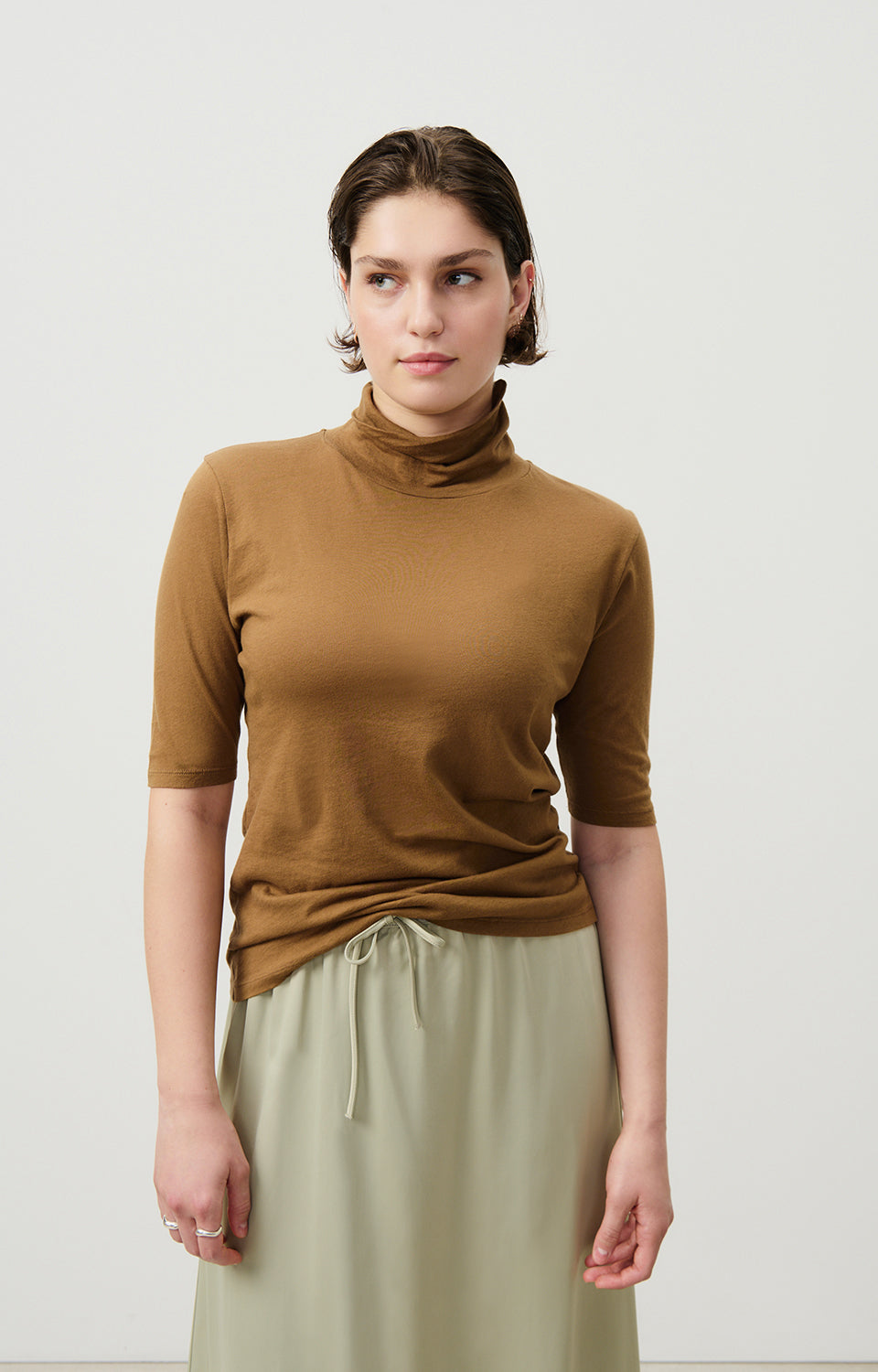 Women Brown Cotton T-Shirt