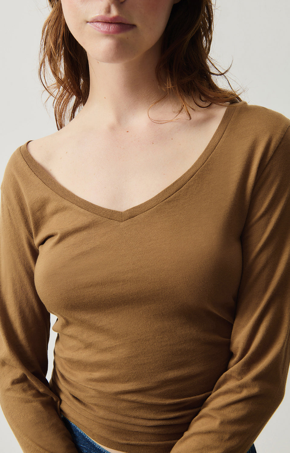 Women Light Brown Cotton T-Shirt