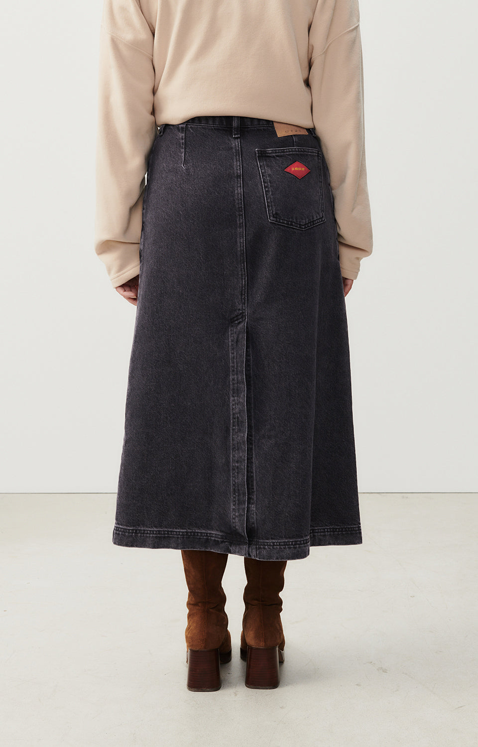 Women Black Denim Skirt