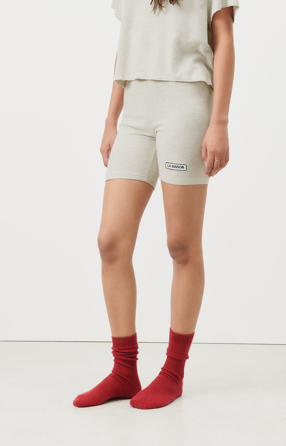 Women Beige Grey Shorts