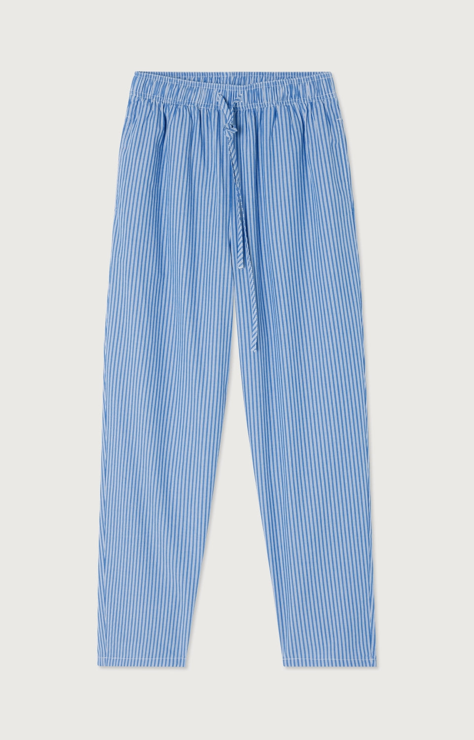 Women Blue Stripes Cotton Trousers