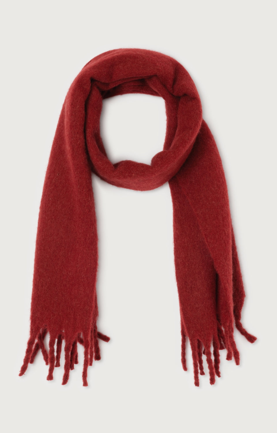 Women Red Knit Scarf(214x47cm)