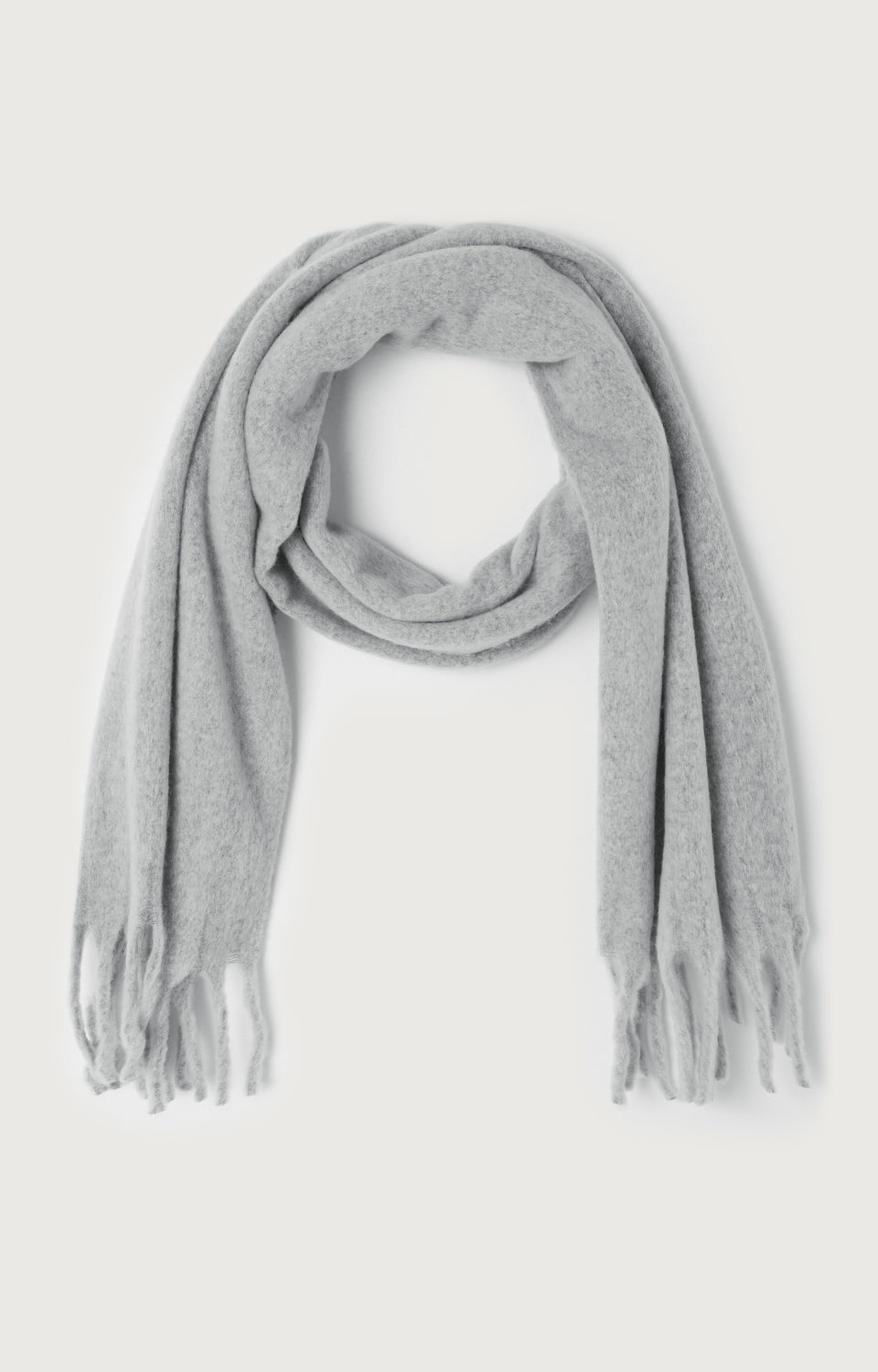 Women Grey Knit Scarf(214x47cm)