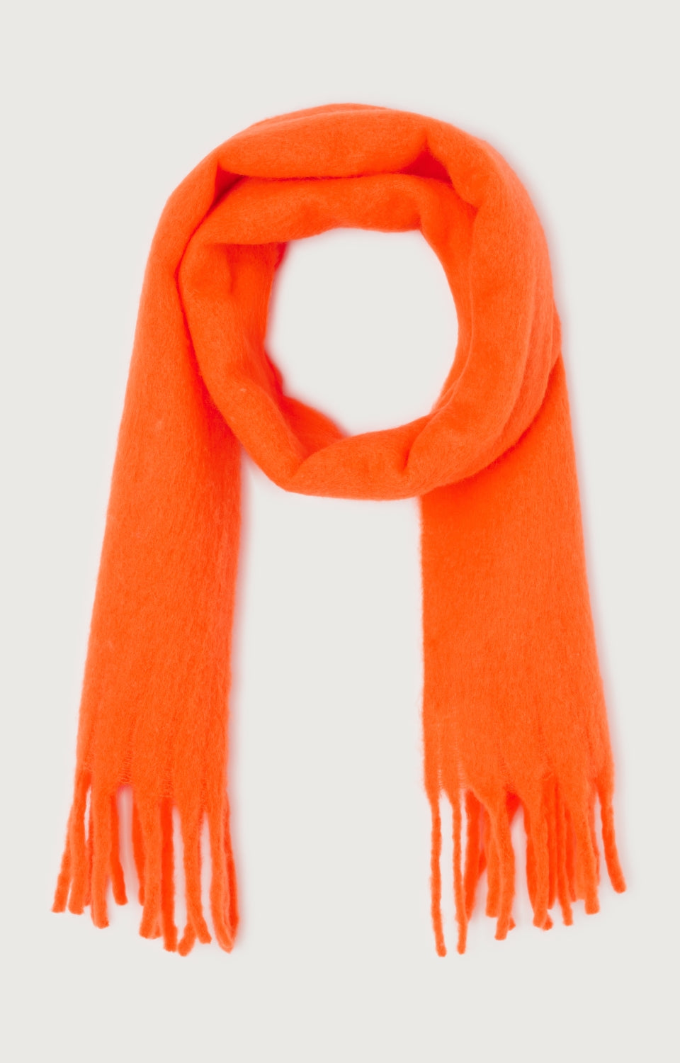 Women Orange Knit Scarf(214x47cm)