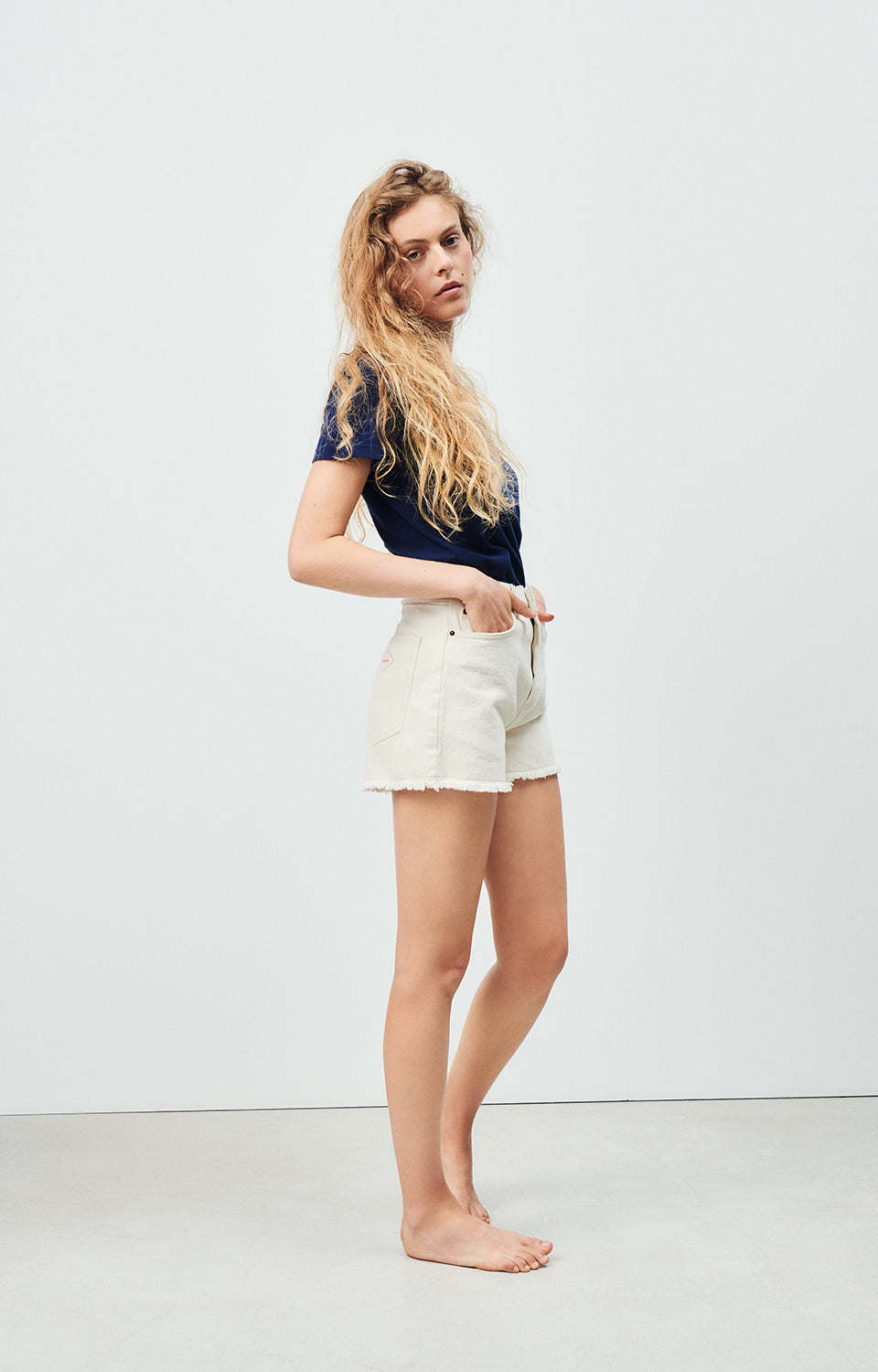 Women White Cotton Shorts