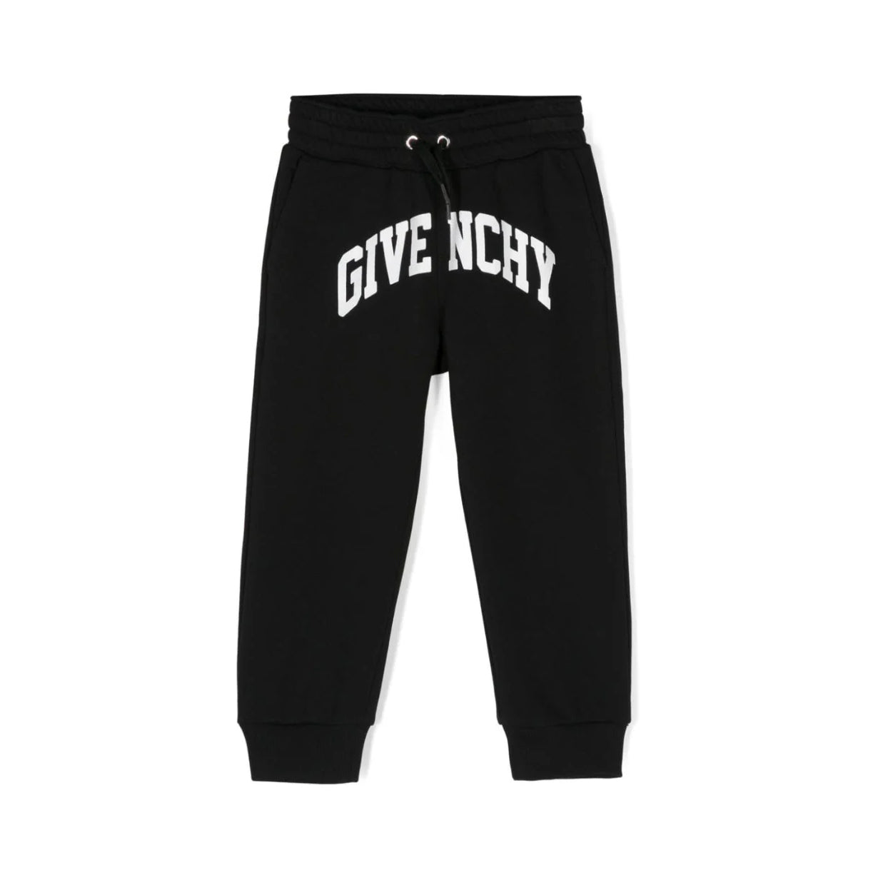 Boys Black Logo Cotton Trousers