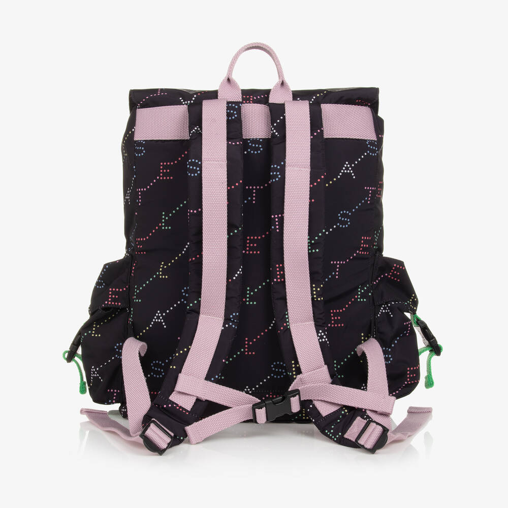 Girls Black Logo Backpack