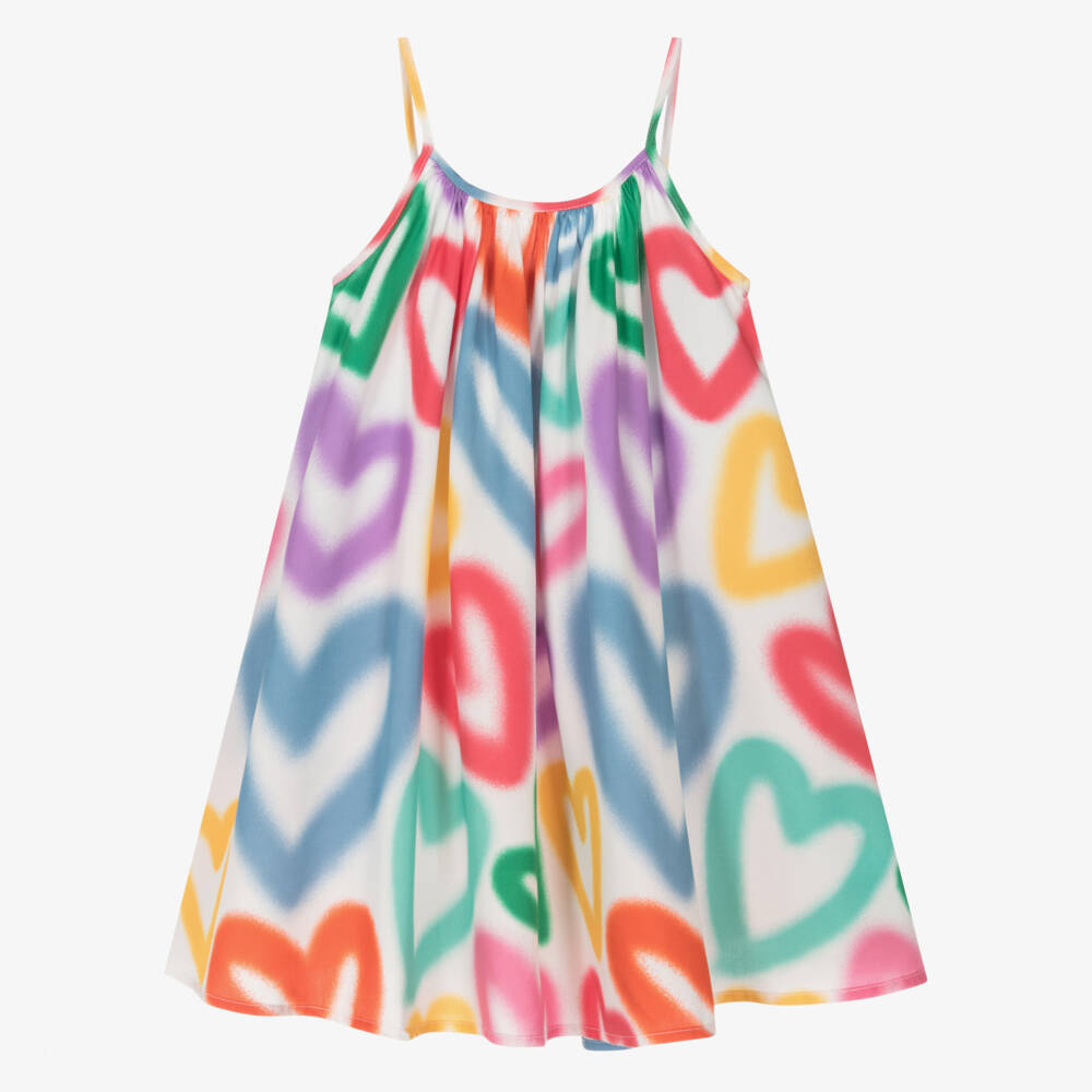 Girls Multicolor Heart Strap Dress