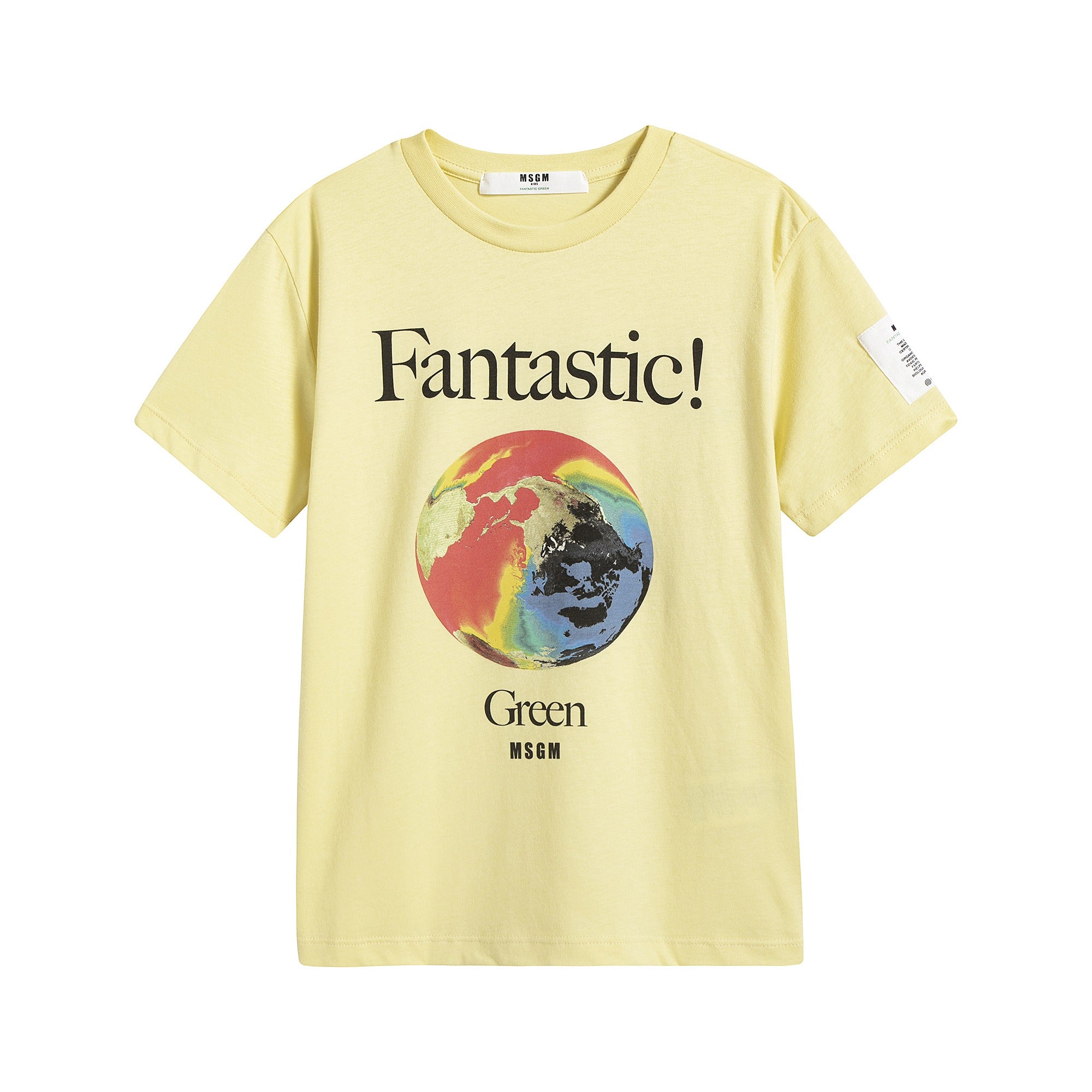 Boys & Girls Yellow Logo Cotton T-Shirt