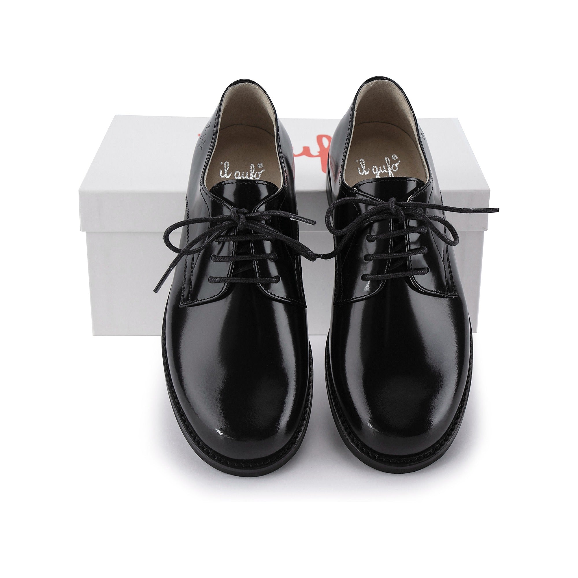 Boys Black Leather Shoes