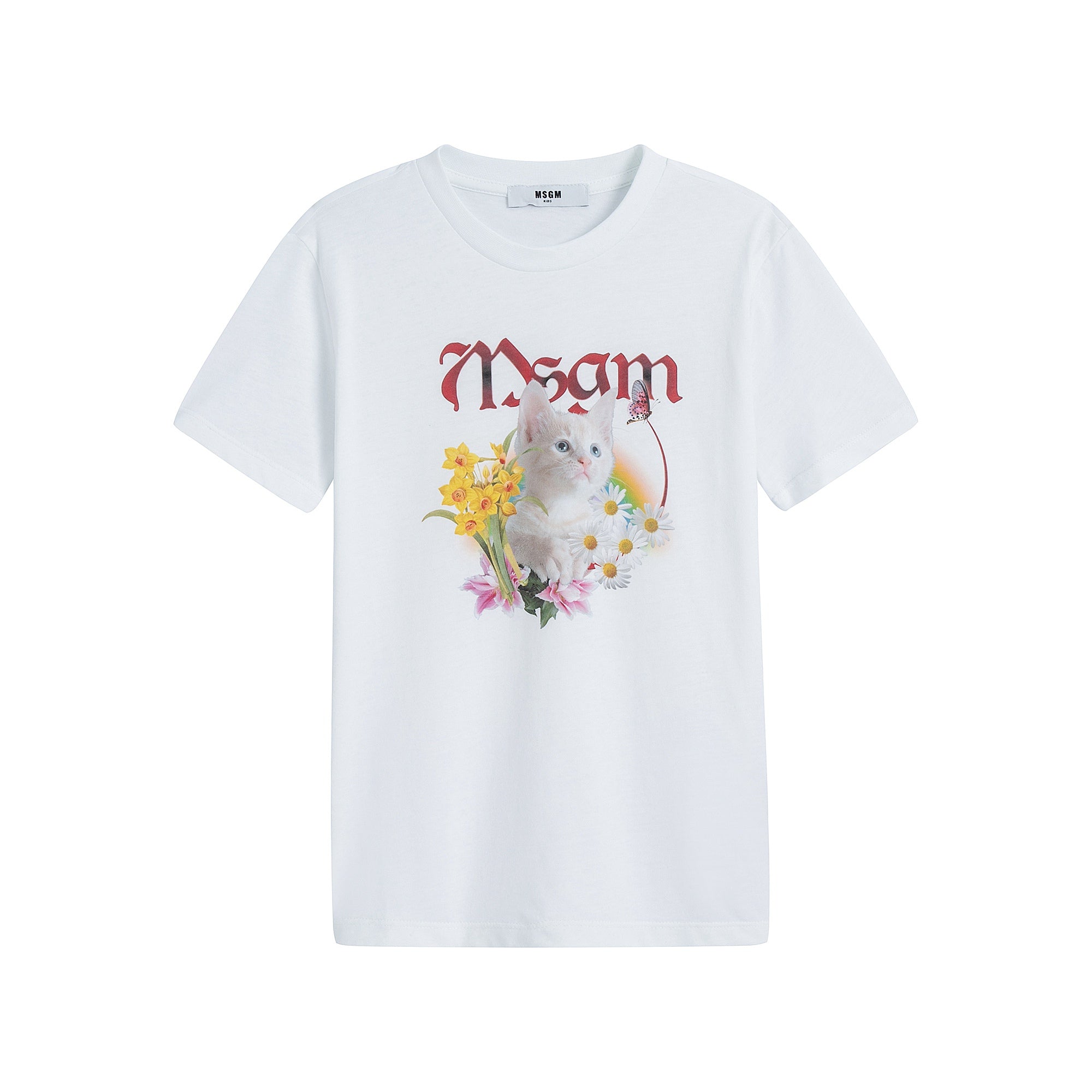 Boys & Girls White Cotton T-Shirt