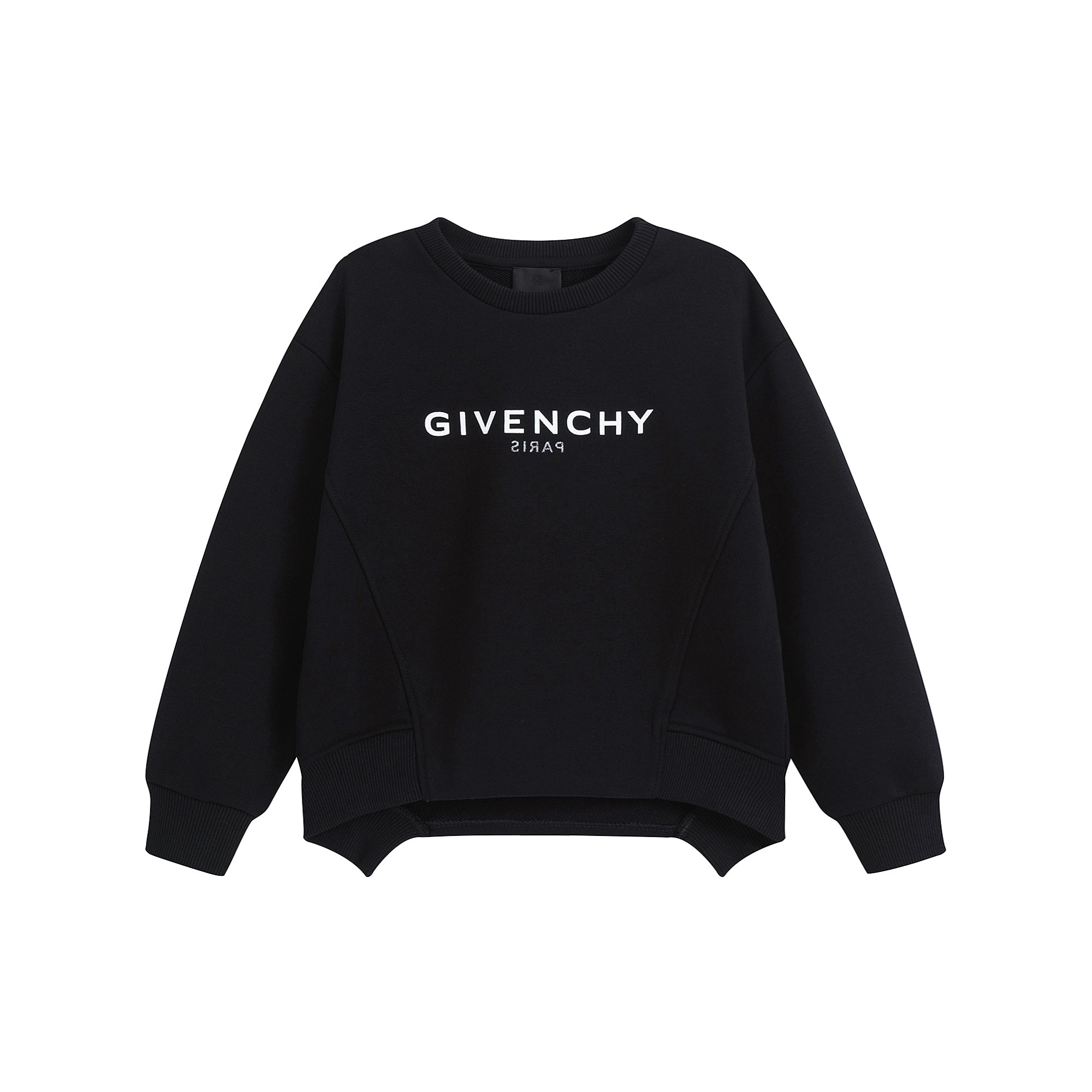 Boys & Girls Black Logo Cotton Sweatshirt