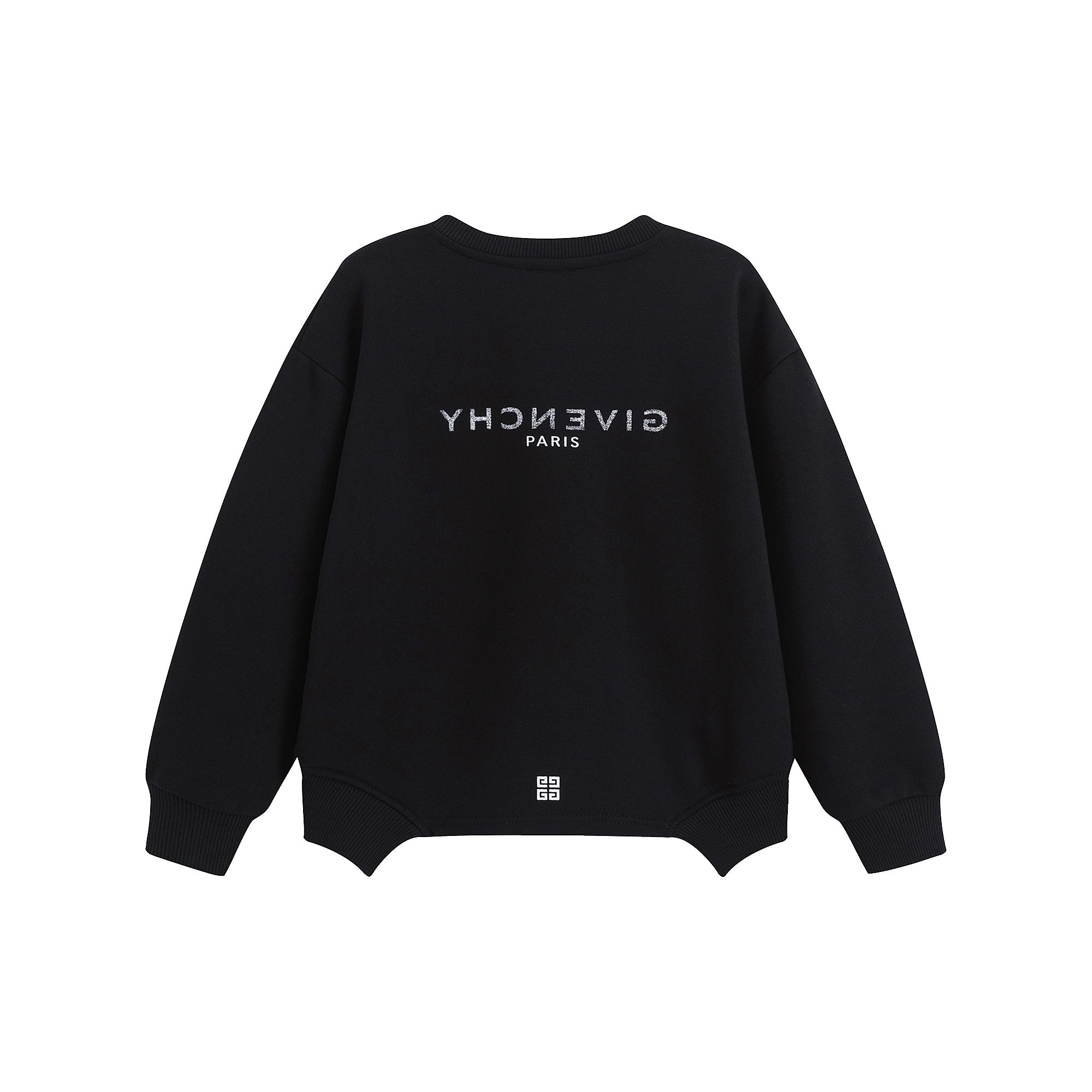 Boys & Girls Black Logo Cotton Sweatshirt