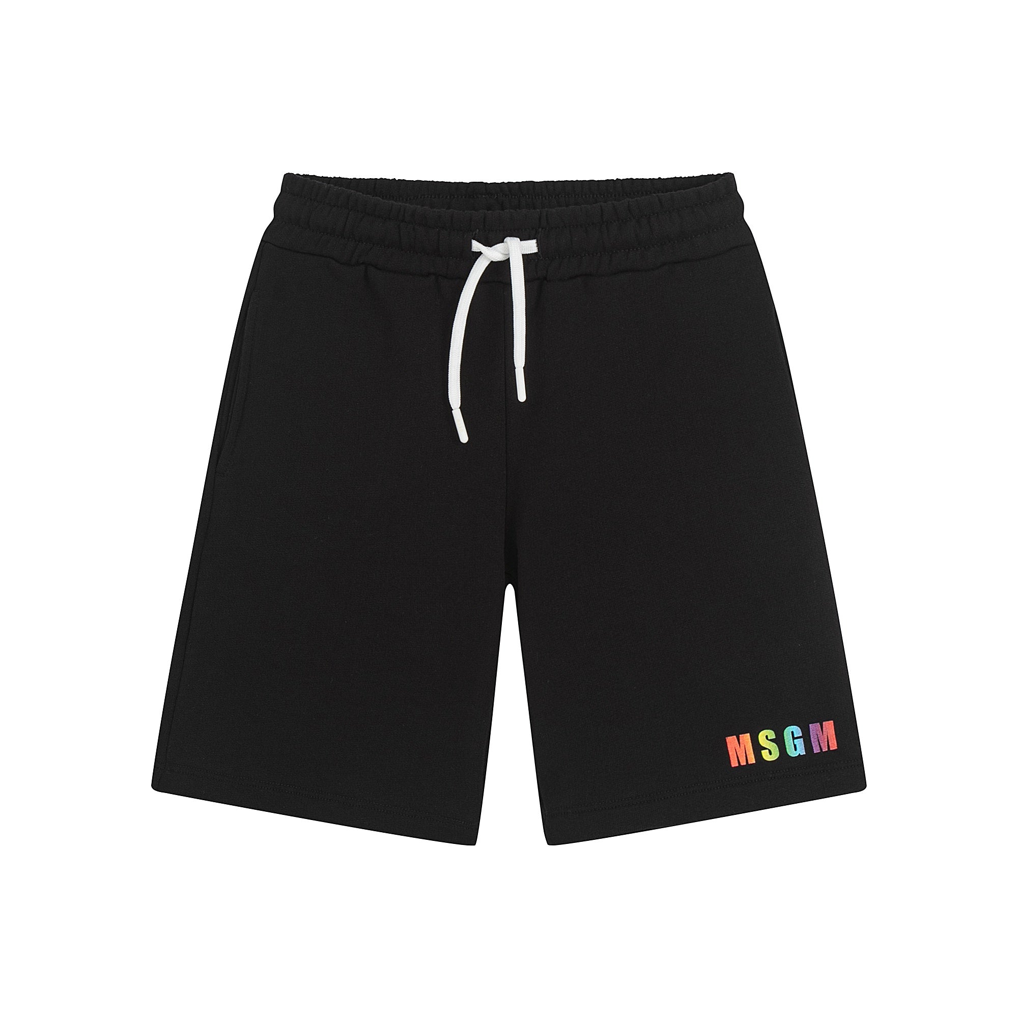 Boys & Girls Black Cotton Shorts