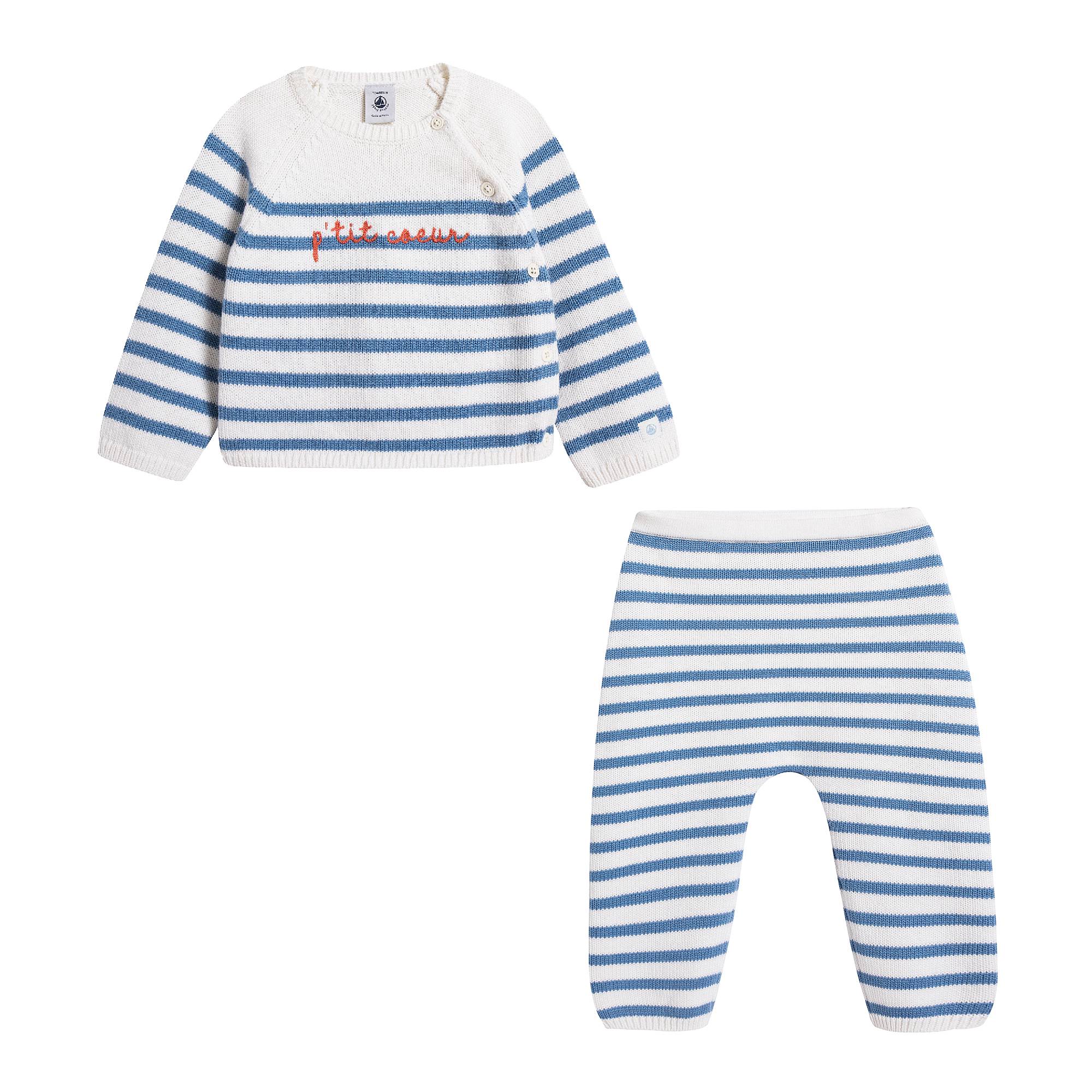 Baby Boys Blue Stripes Wool Set