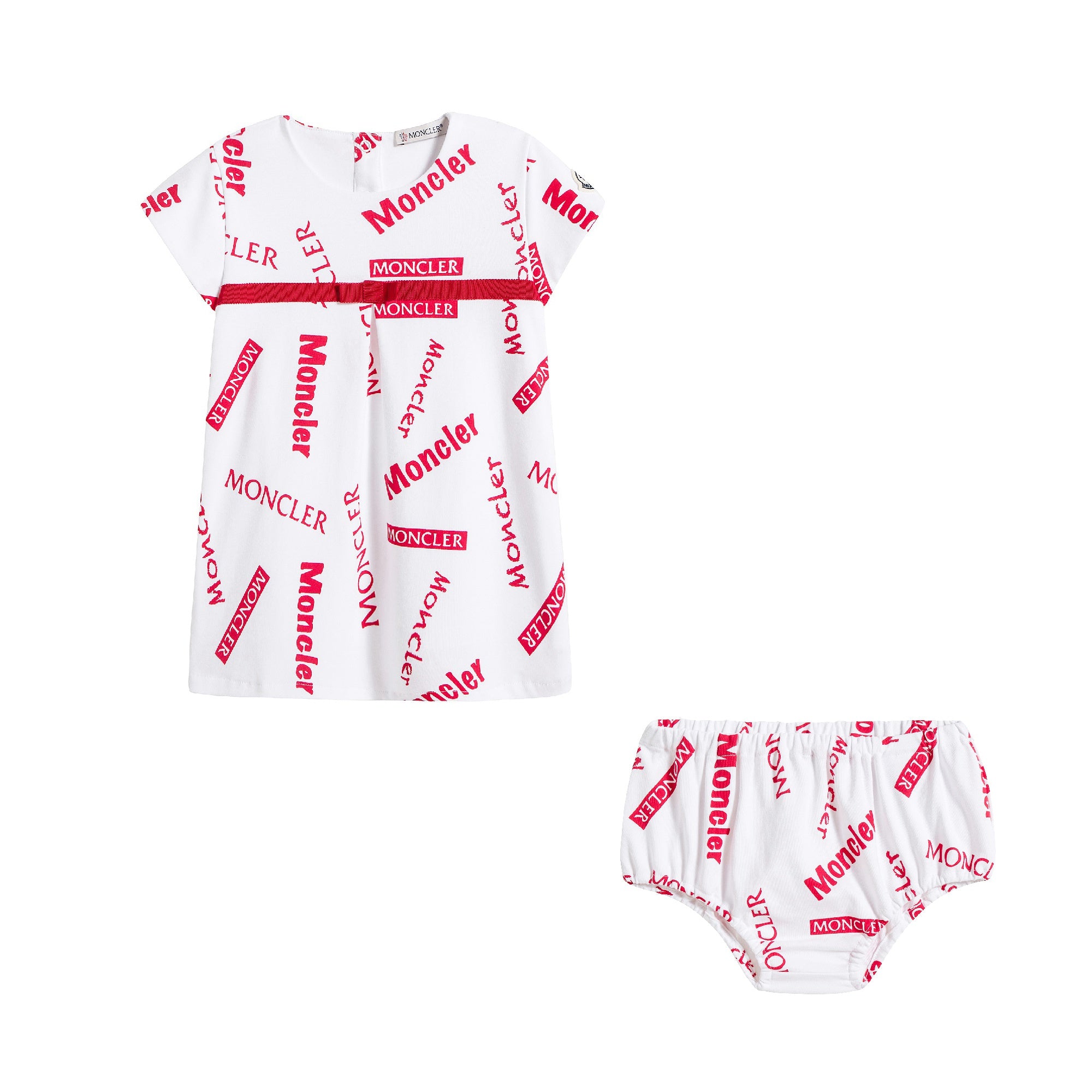 Baby Girls White Logo Cotton Set