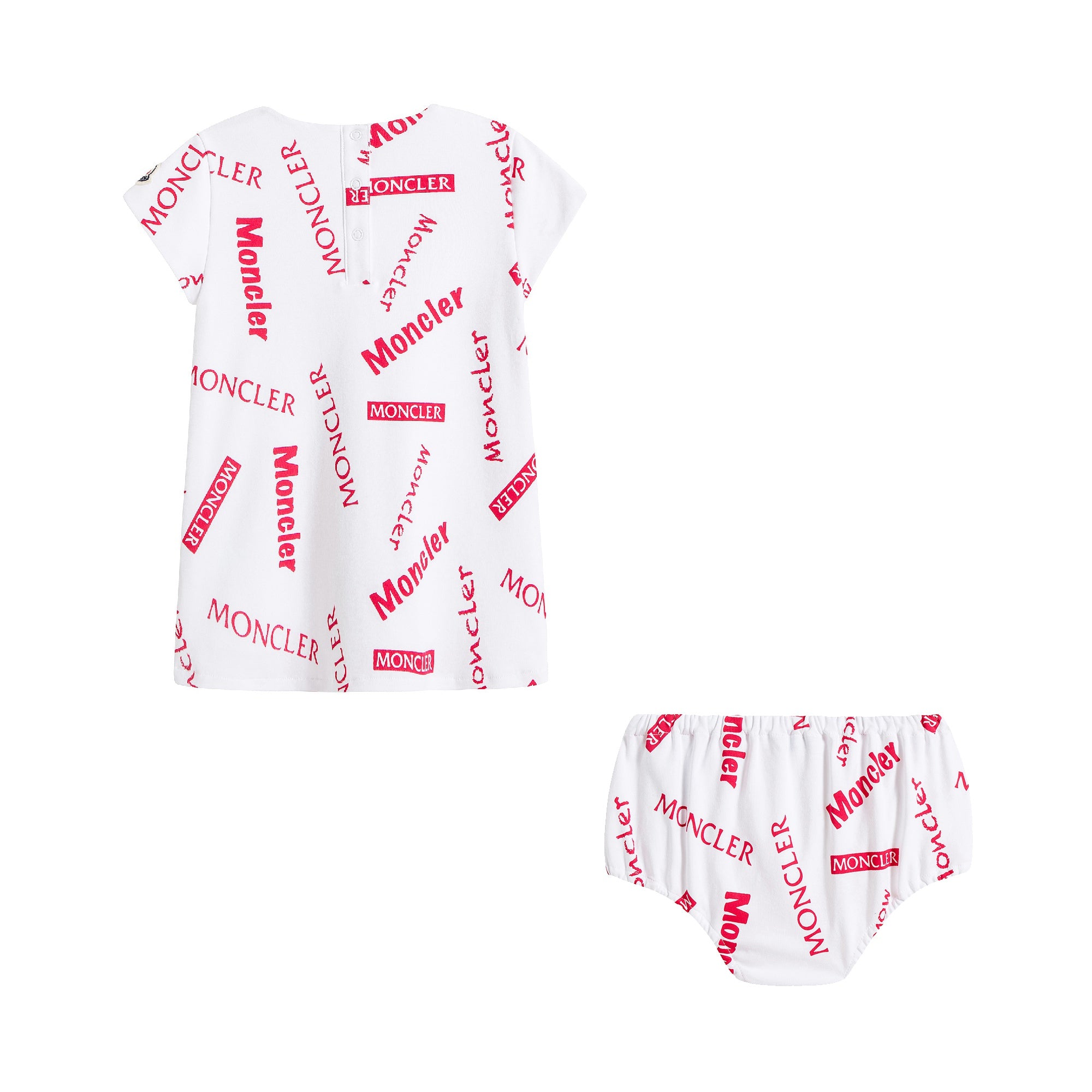 Baby Girls White Logo Cotton Set