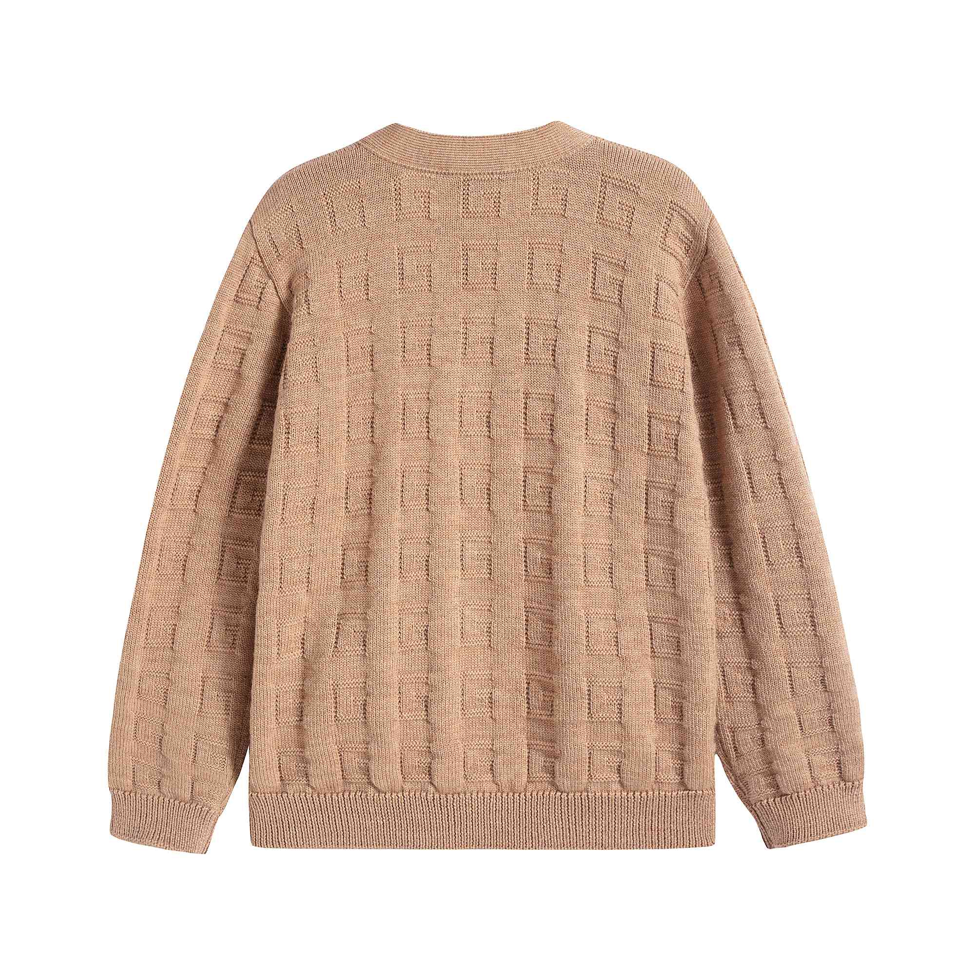 Boys Camel GG Wool Cardigan