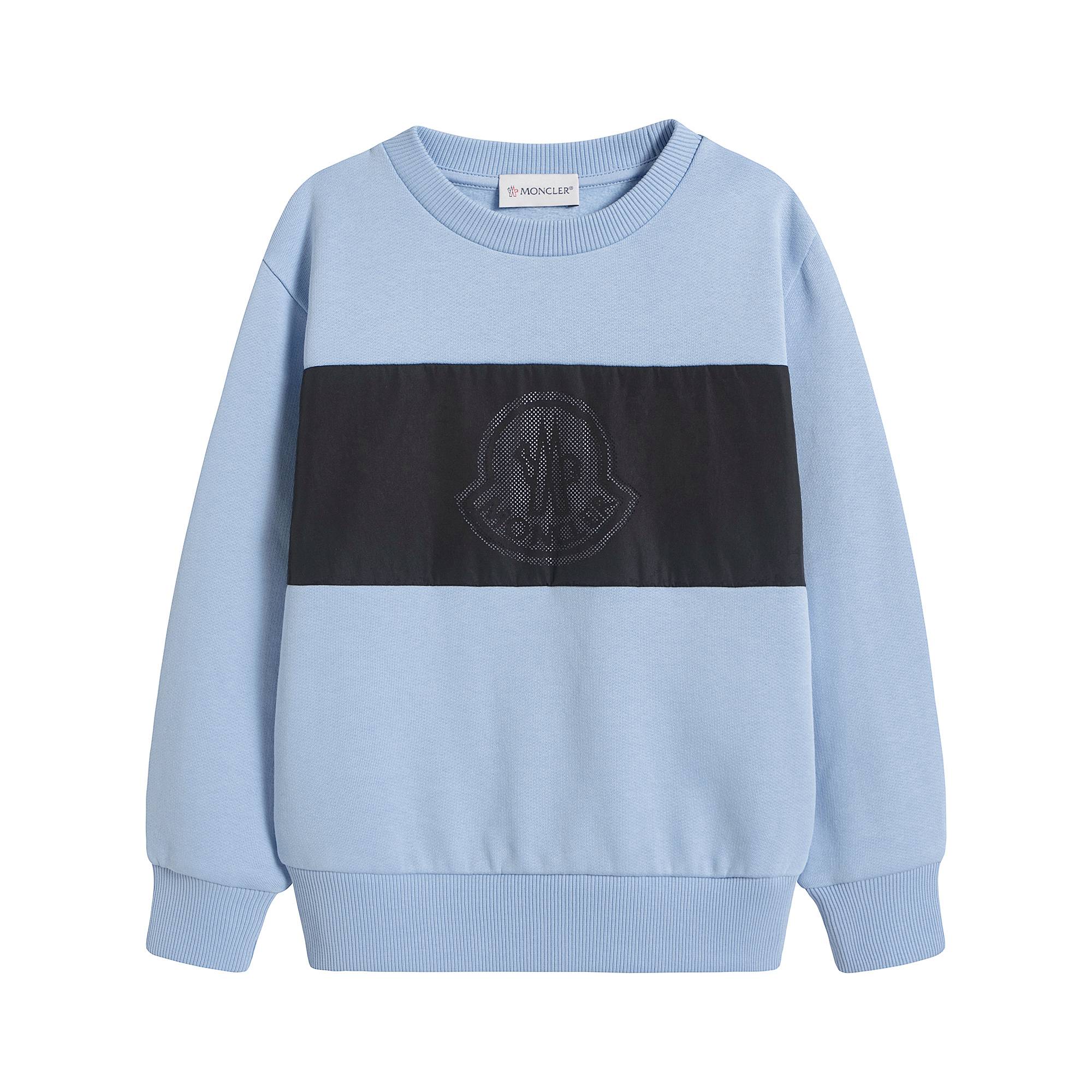 Boys Blue Logo Cotton Sweatshirt