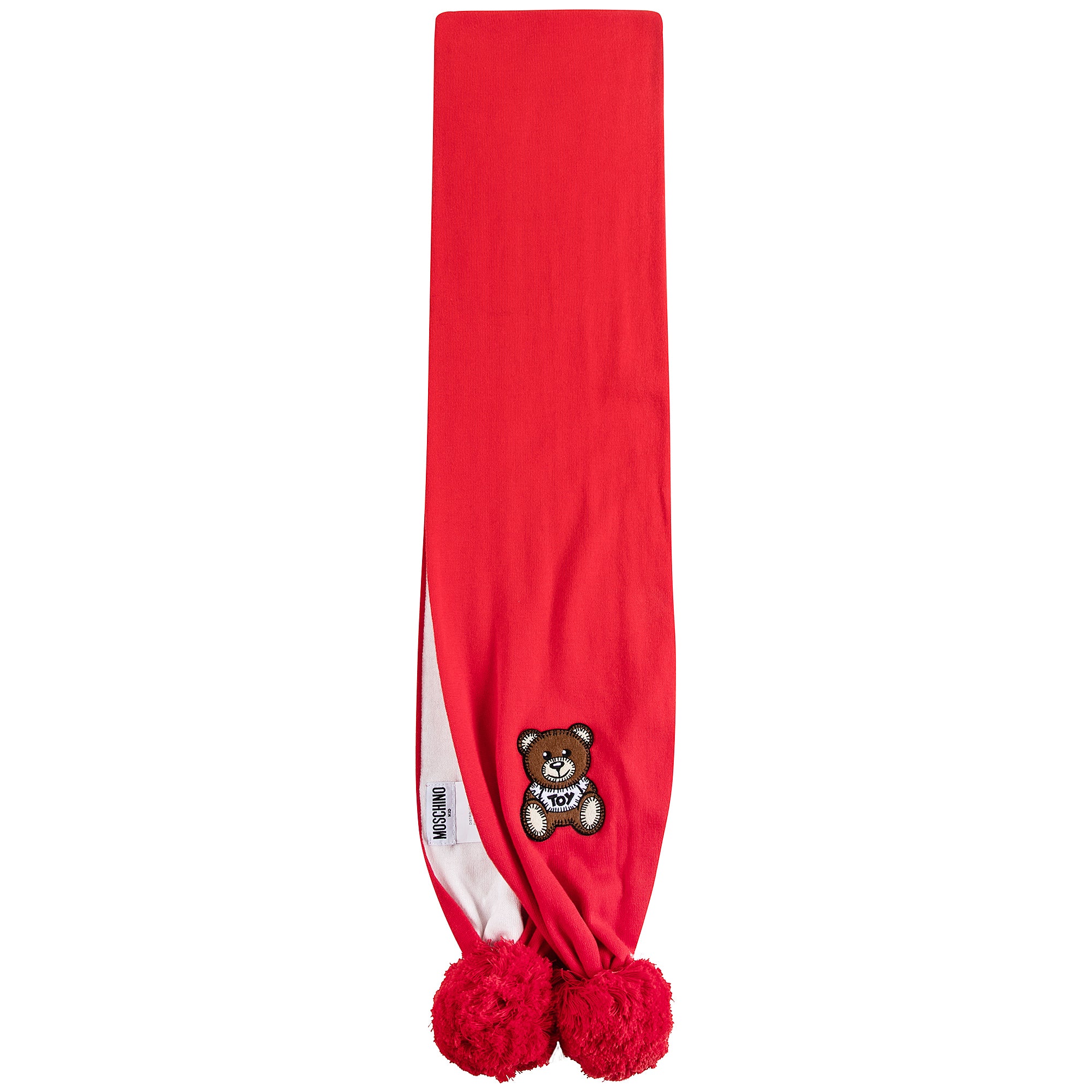 Boys & Girls Red Teddy Bear Cotton Scarf