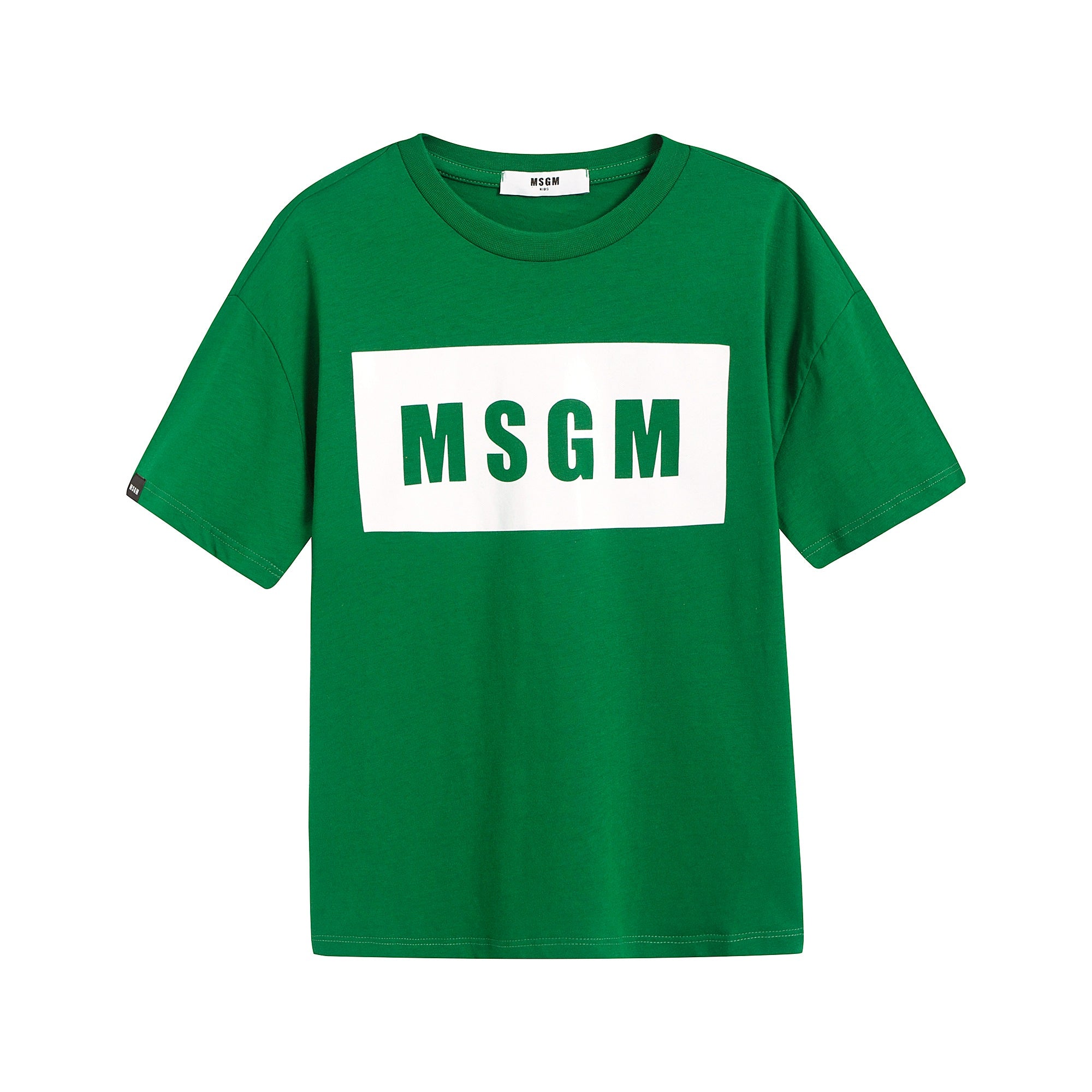 Boys & Girls Green Logo Cotton T-Shirt