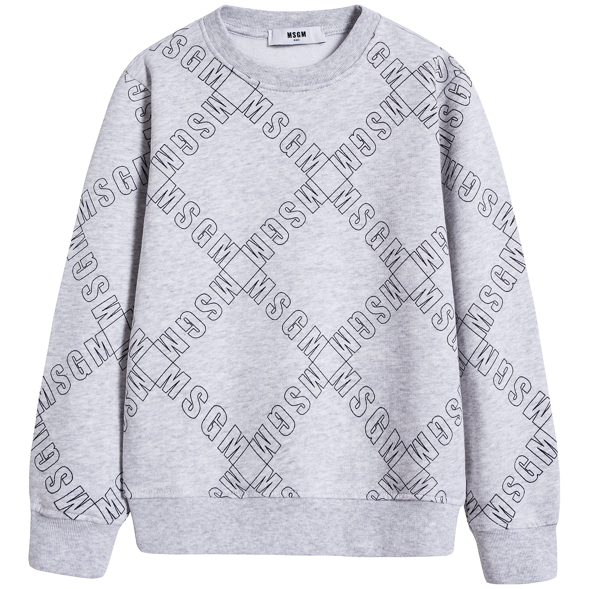 Boys Light Melange Grey Cotton Sweatshirt