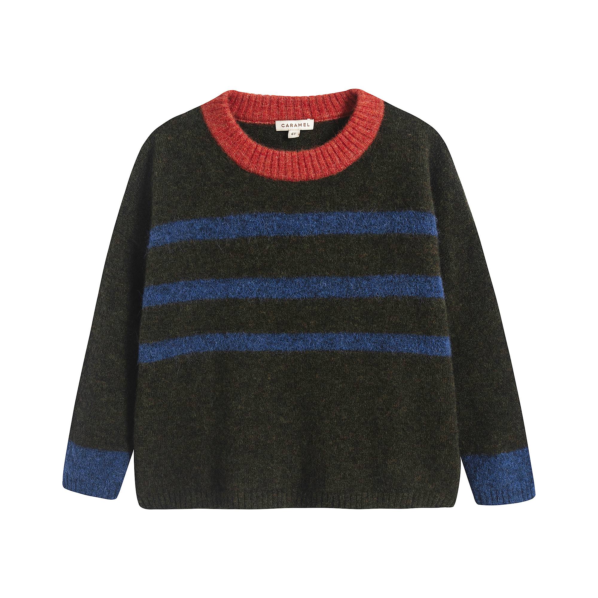 Boys & Girls Dark Green Stripes Sweater