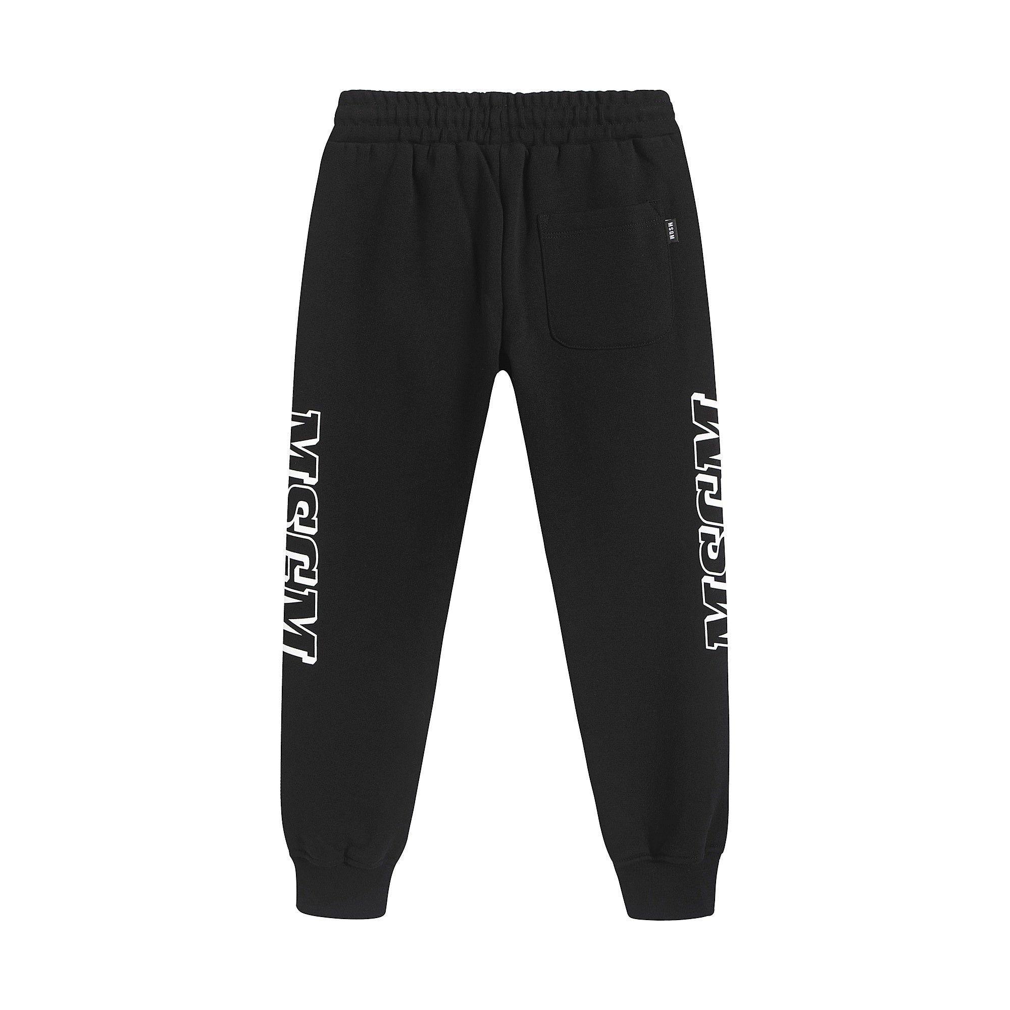 Boys Black Logo Cotton Trousers