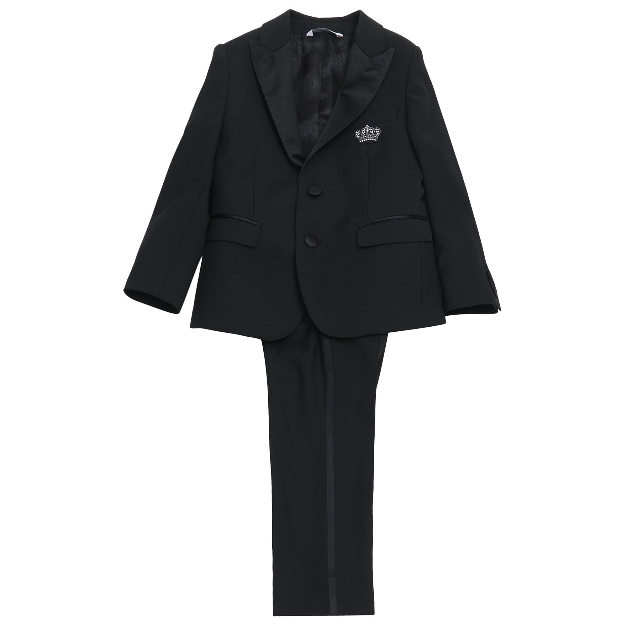 Boys Black Diamond Crown Trims Suit - CÉMAROSE | Children's Fashion Store - 1