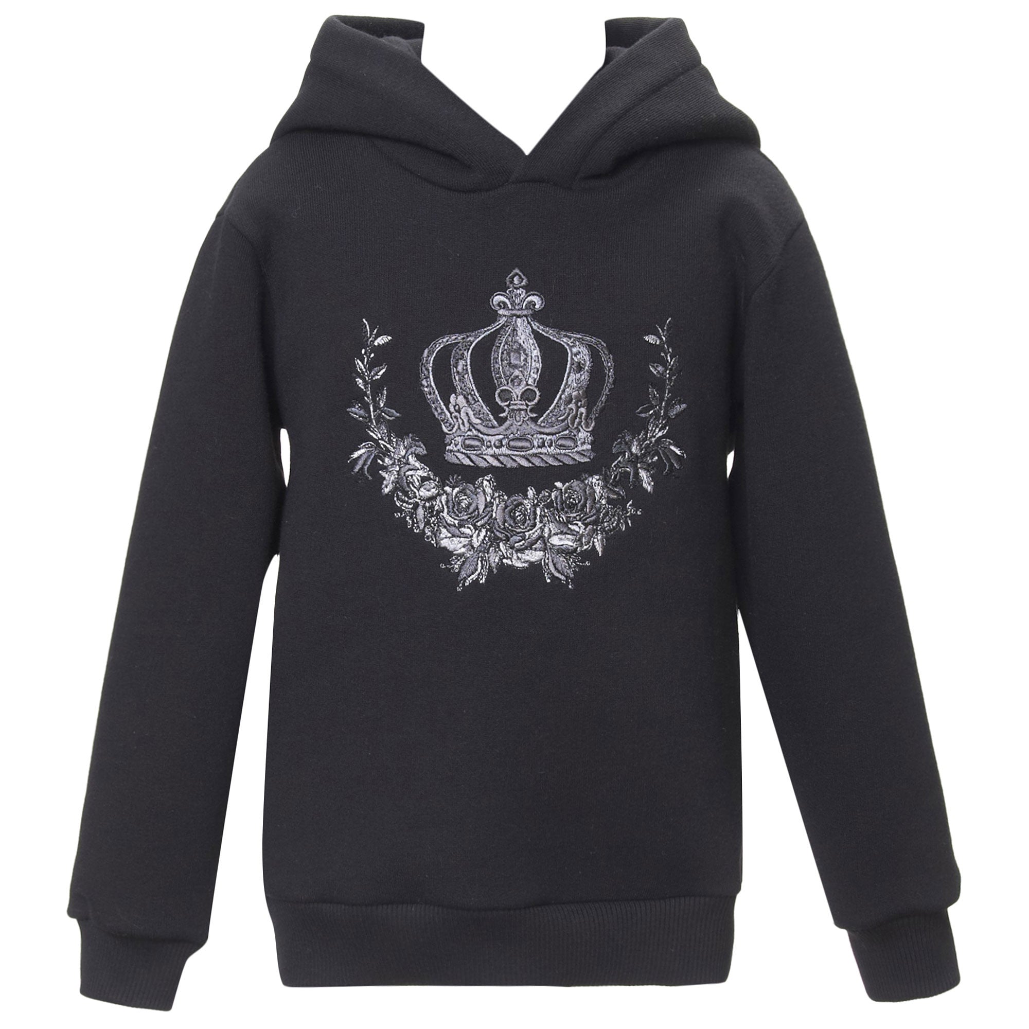 Boys Black Cotton Hooded Sweatshirt - CÉMAROSE | Children's Fashion Store - 2