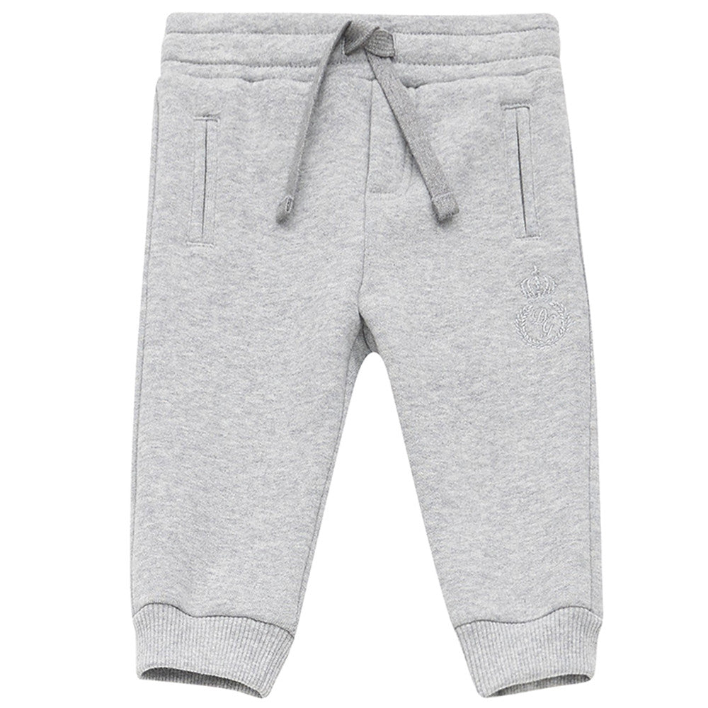 Baby Boys Grey Cotton Trouser With Waist Straps - CÉMAROSE | Children's Fashion Store - 1