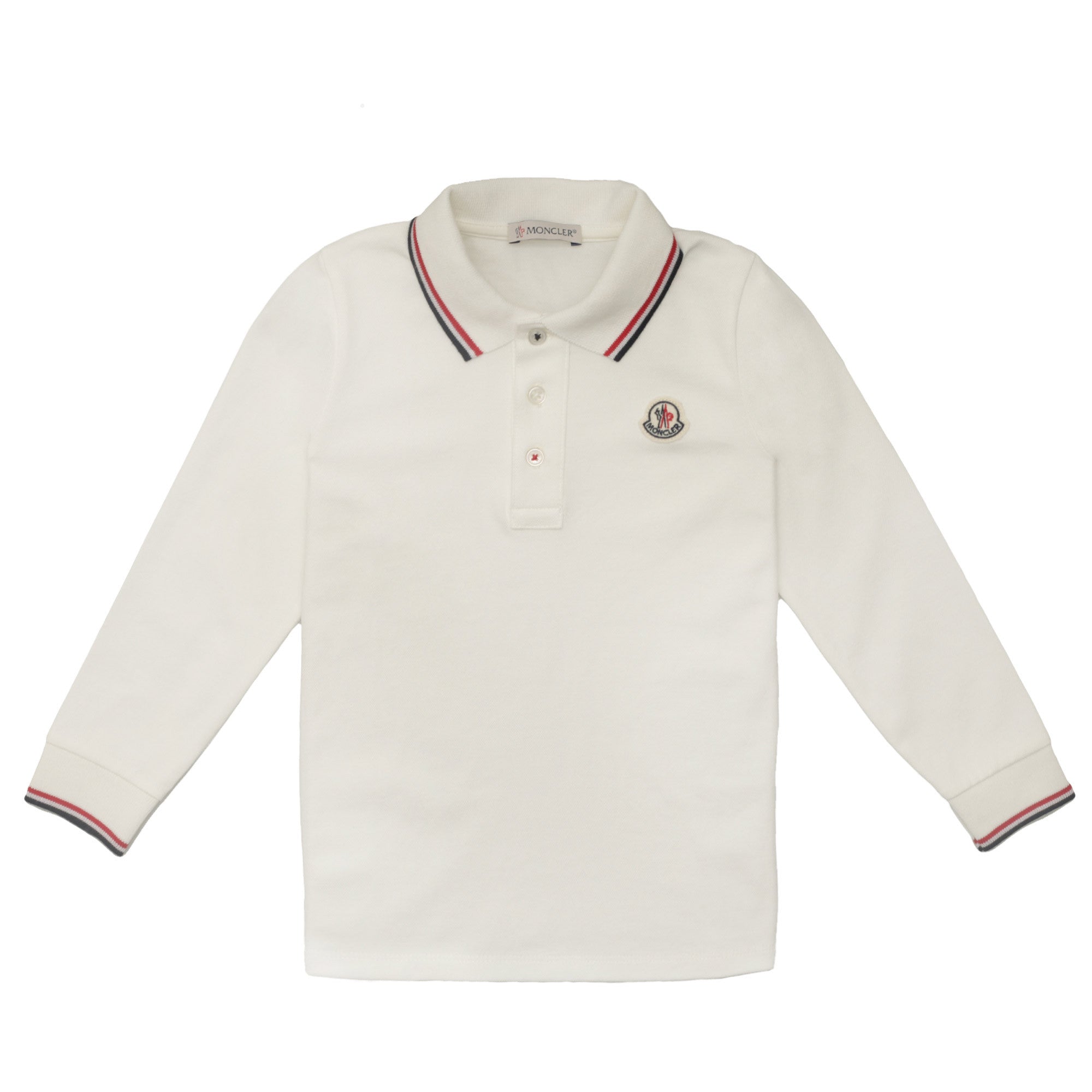 Baby Boys White Rib Cuffs Cotton Polo Shirt - CÉMAROSE | Children's Fashion Store - 1